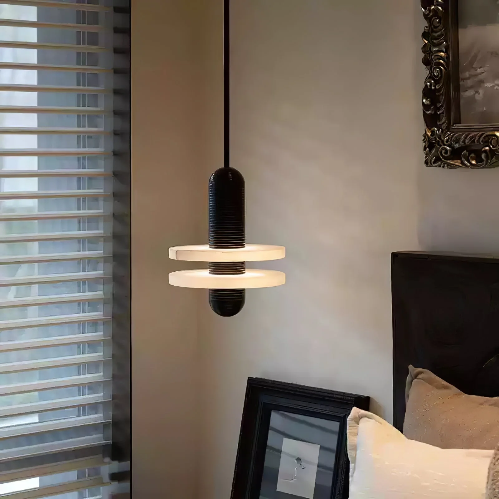 Orion Brushed Brass Alabaster Pendant Light - Image 10