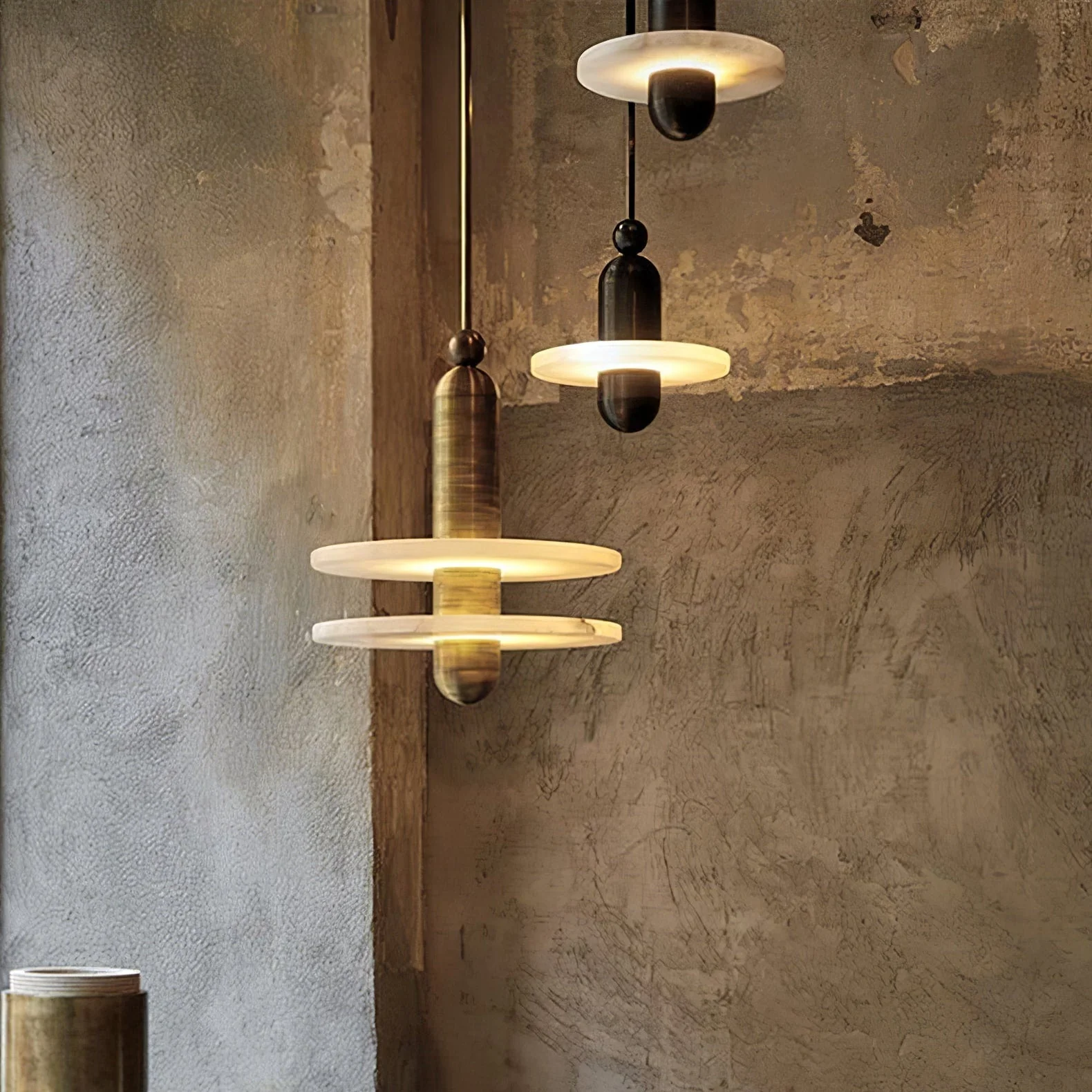 Orion Brushed Brass Alabaster Pendant Light - Image 12