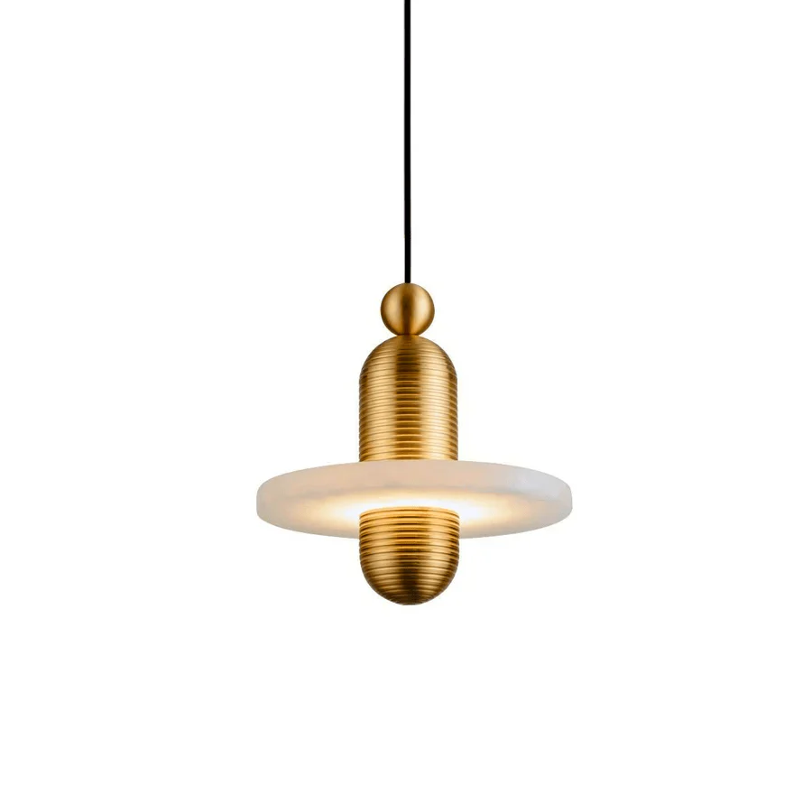 Orion Brushed Brass Alabaster Pendant Light - Image 19