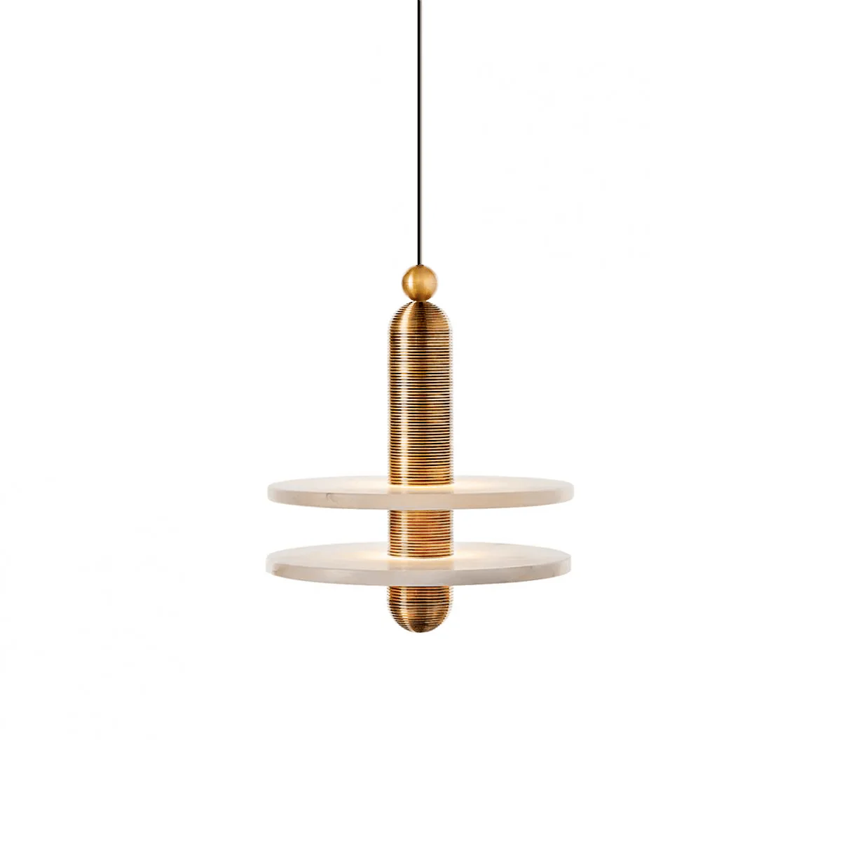 Orion Brushed Brass Alabaster Pendant Light - Image 3