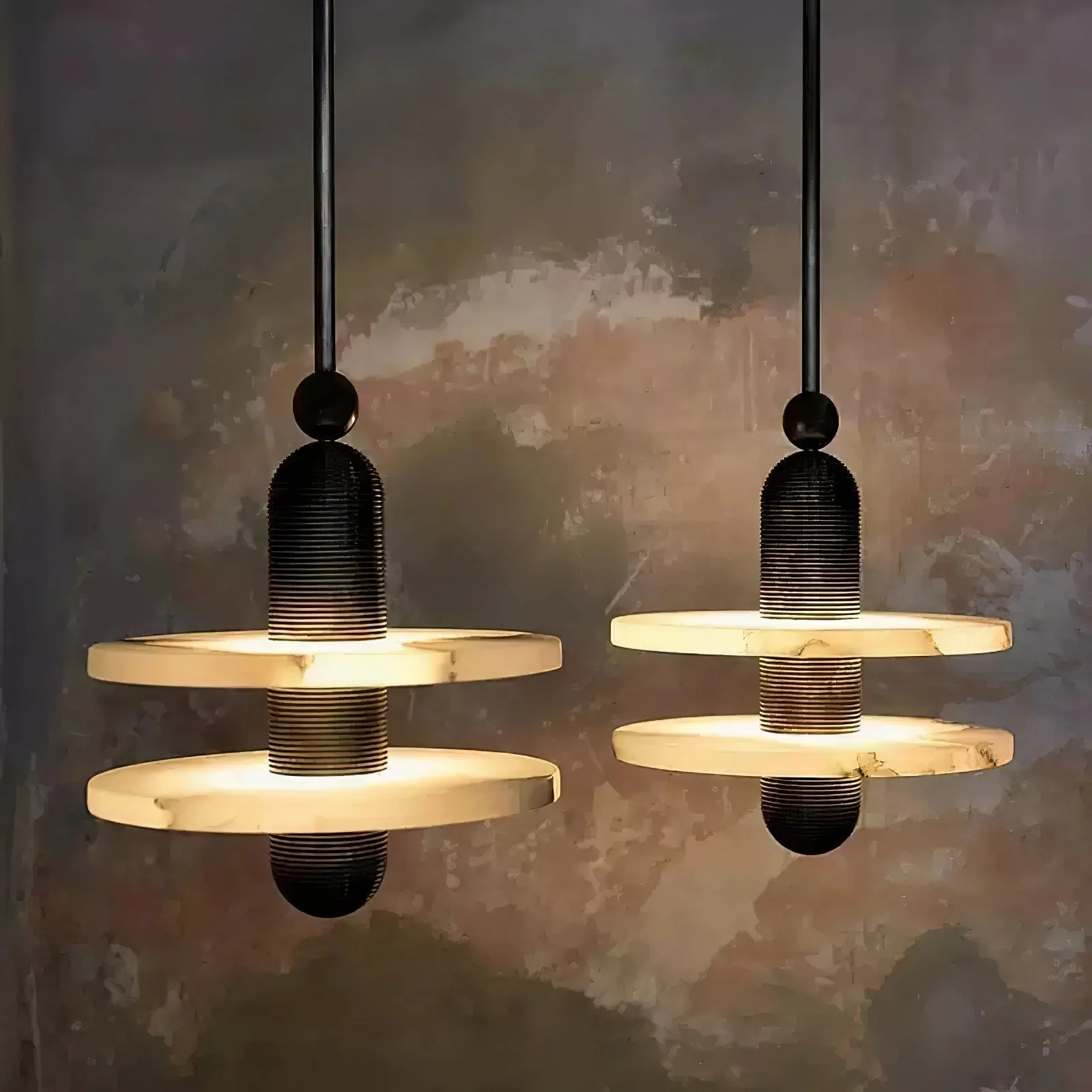 Orion Brushed Brass Alabaster Pendant Light - Image 9