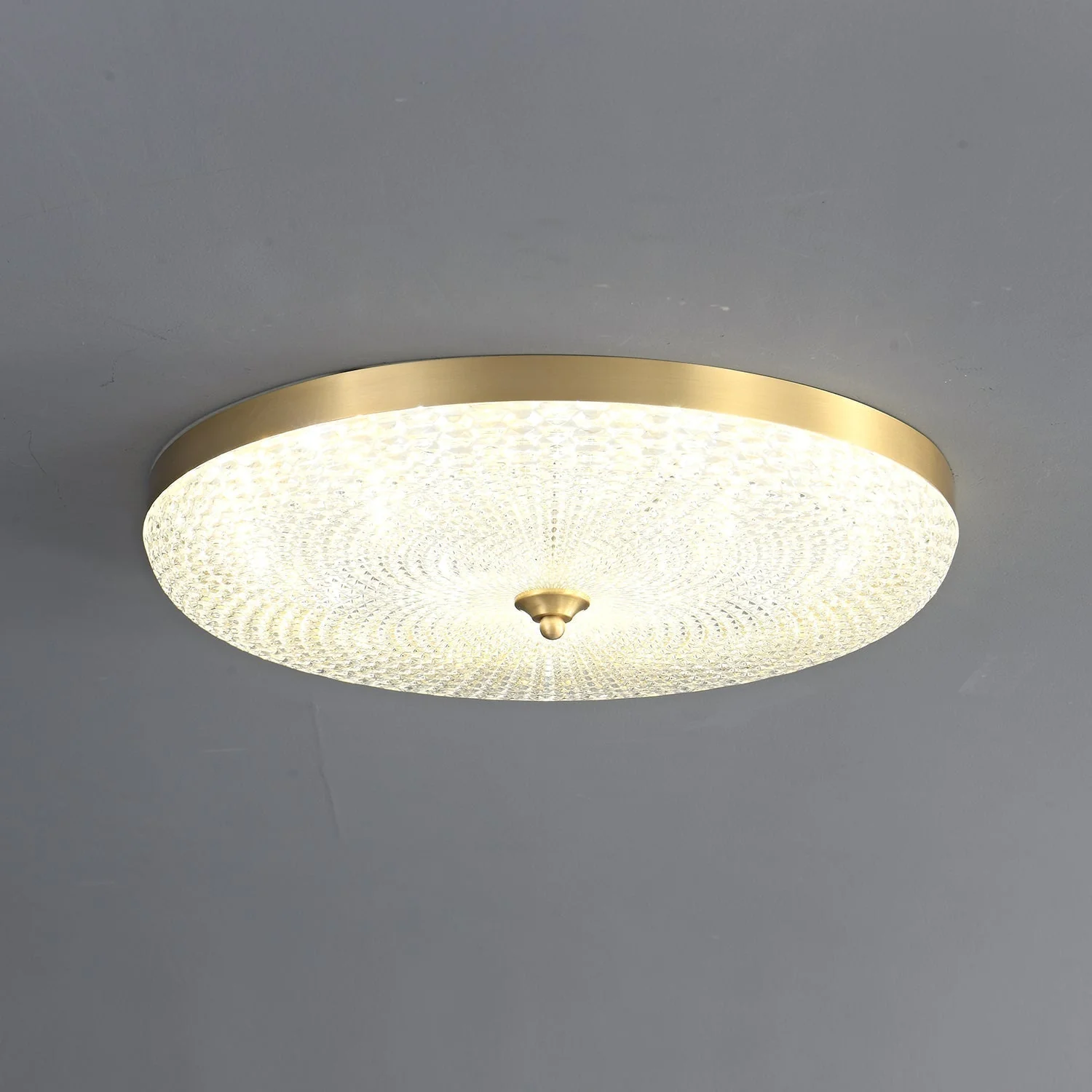 Orlena Modern Minimalist Brass Glass Ceiling Lamp - Image 2