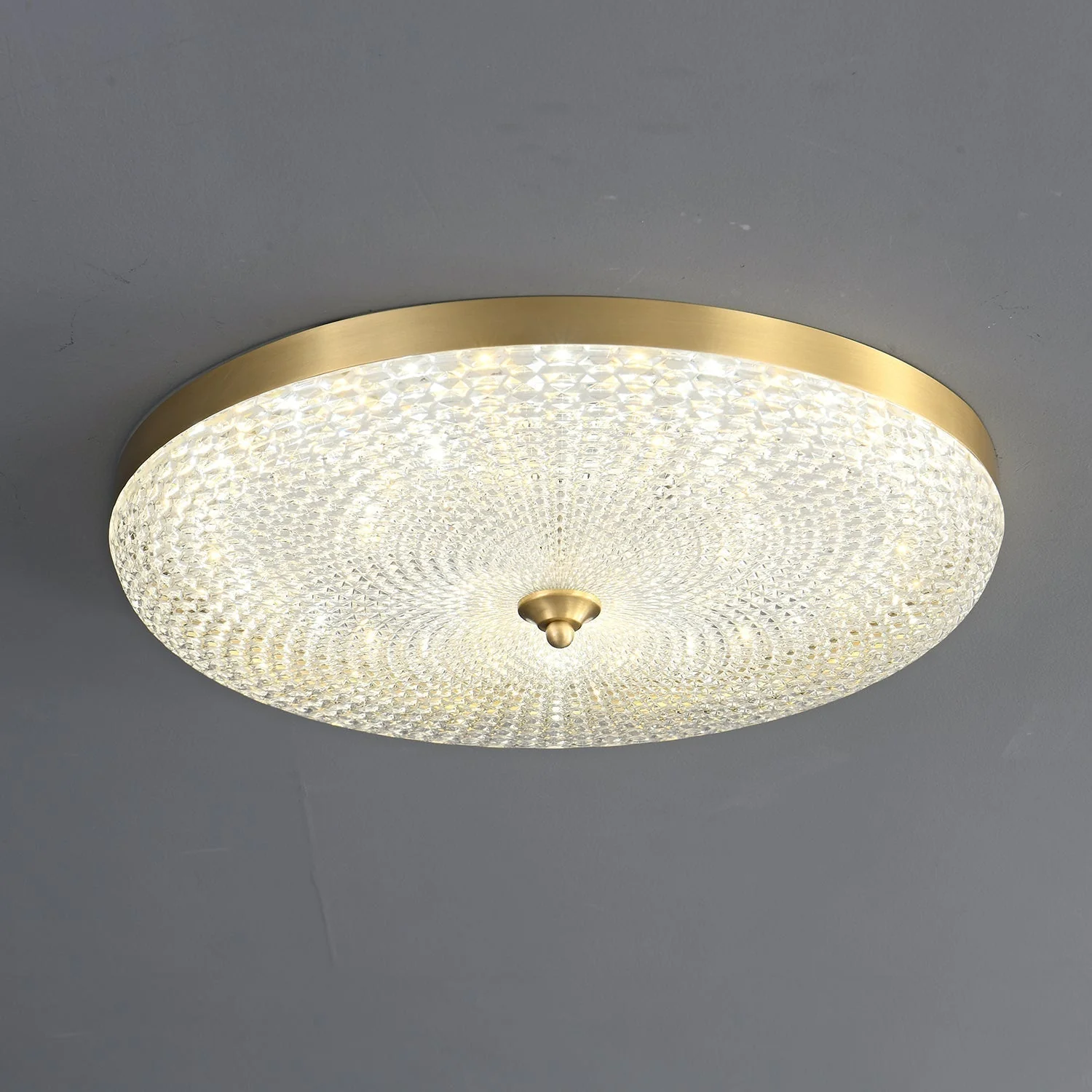 Orlena Modern Minimalist Brass Glass Ceiling Lamp - Image 4