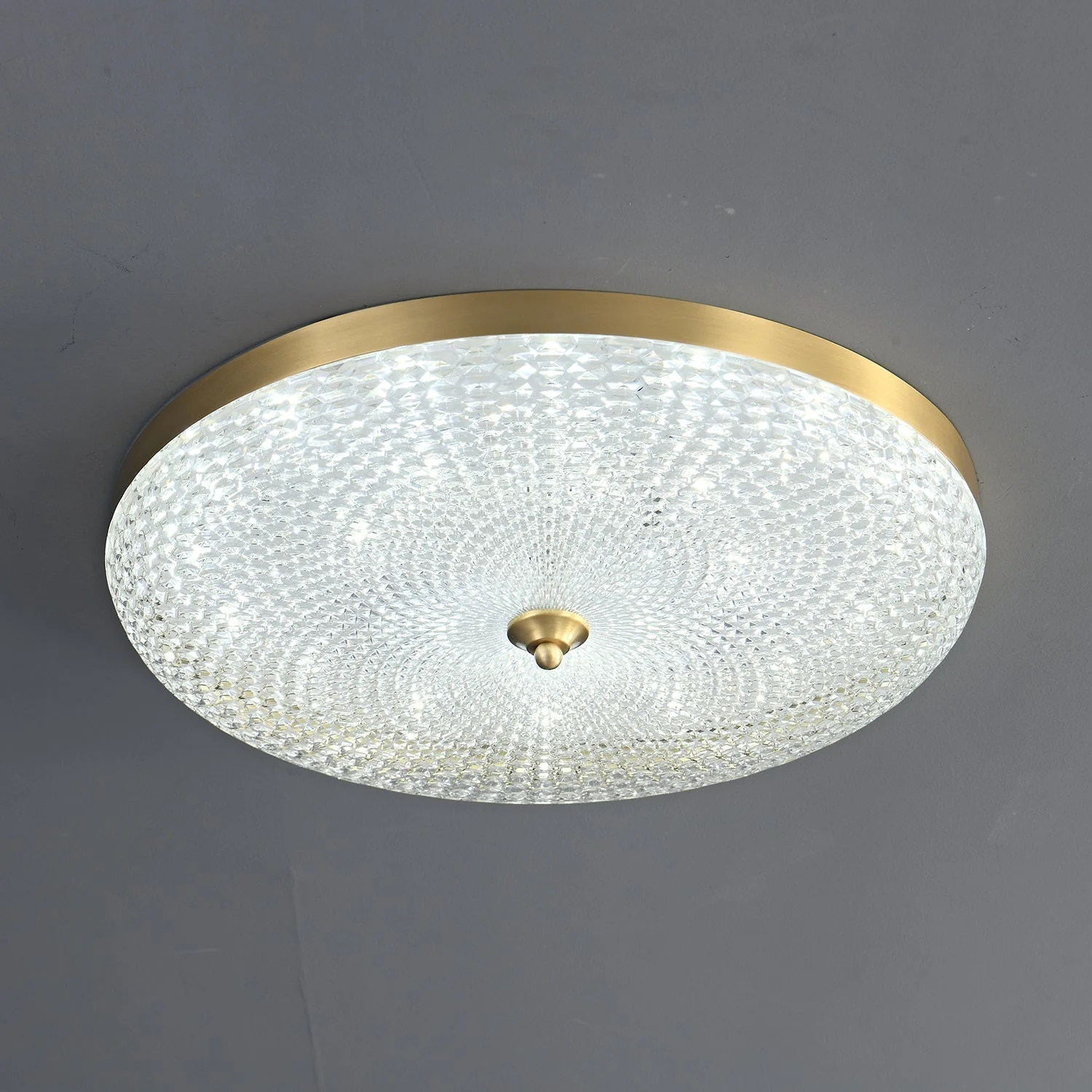 Orlena Modern Minimalist Brass Glass Ceiling Lamp - Image 6