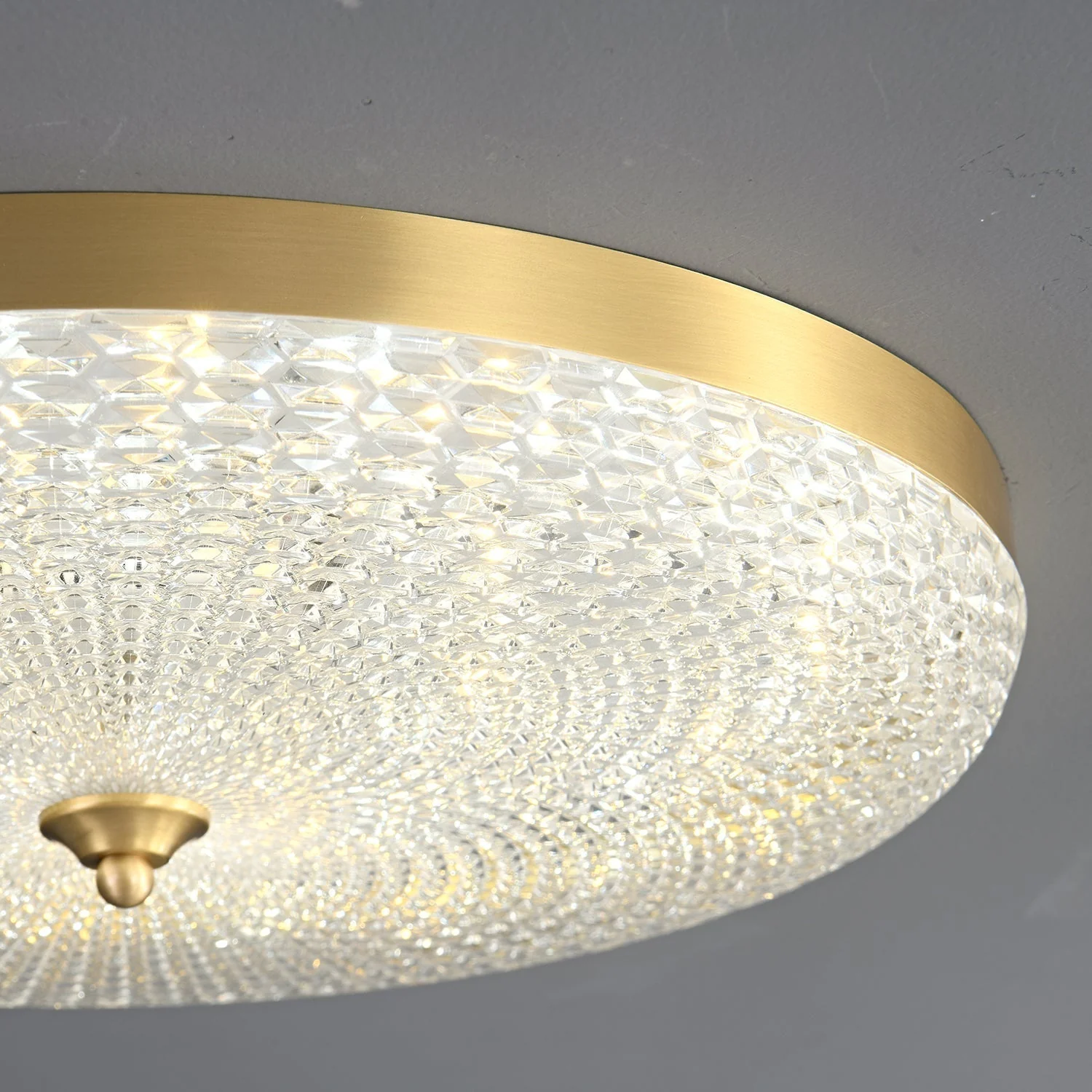 Orlena Modern Minimalist Brass Glass Ceiling Lamp - Image 7