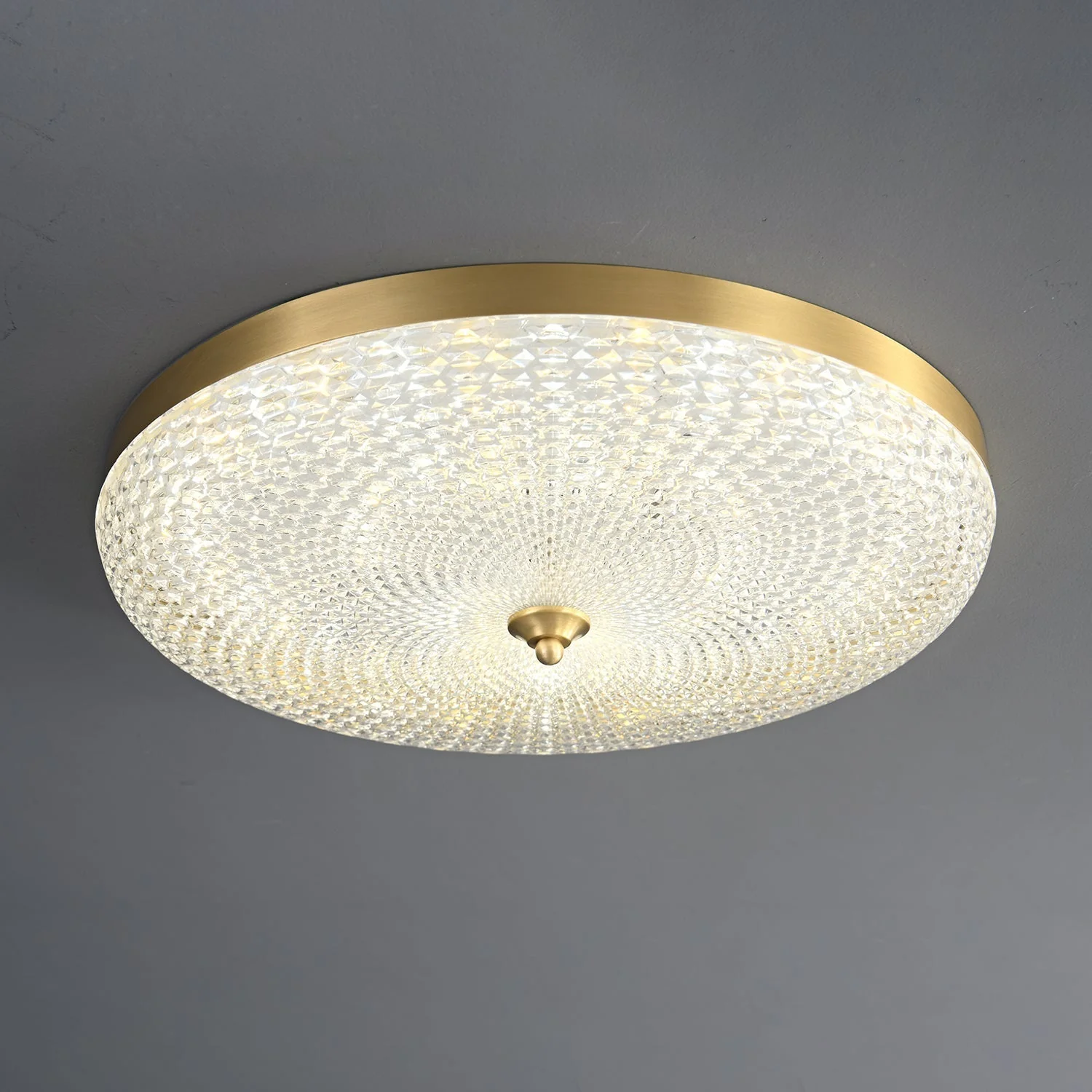 Orlena Modern Minimalist Brass Glass Ceiling Lamp - Image 9