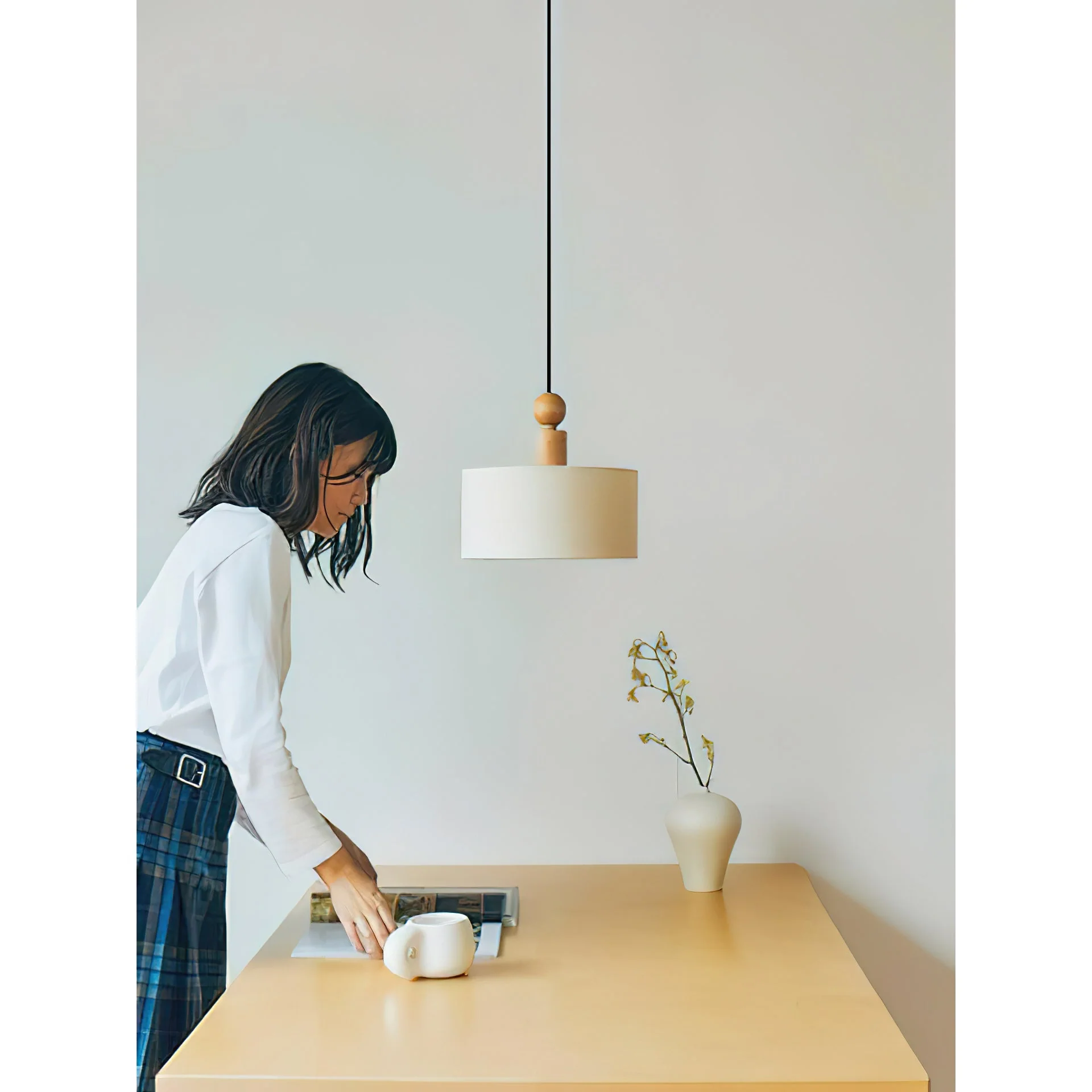 Orne Farmhouse Wood Pendant Light - Image 15