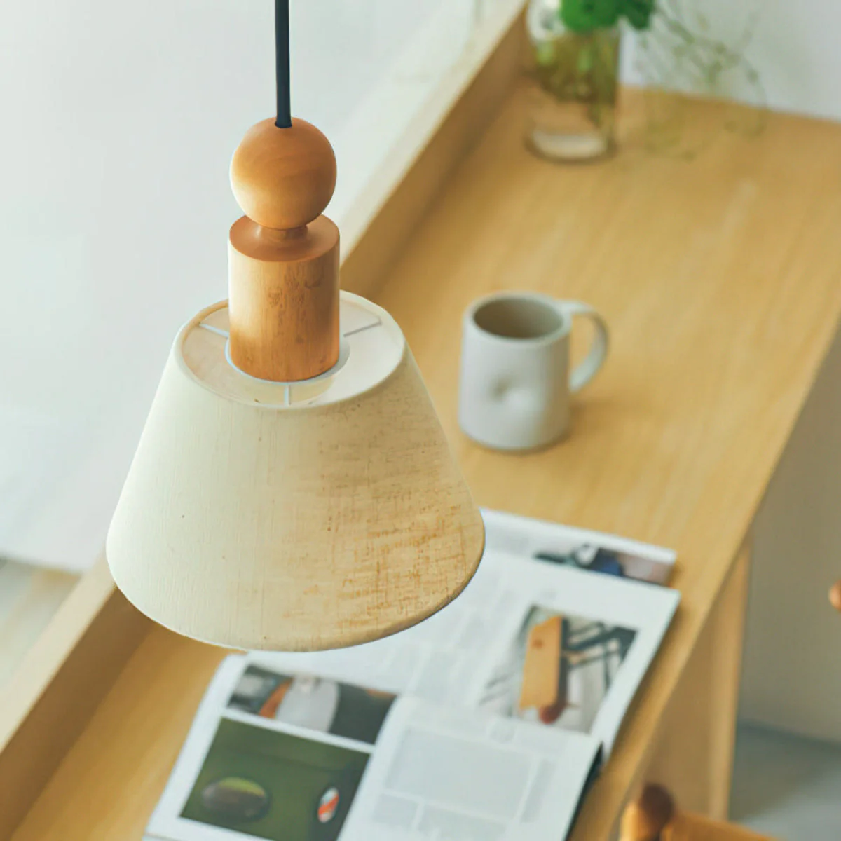 Orne Farmhouse Wood Pendant Light - Image 2