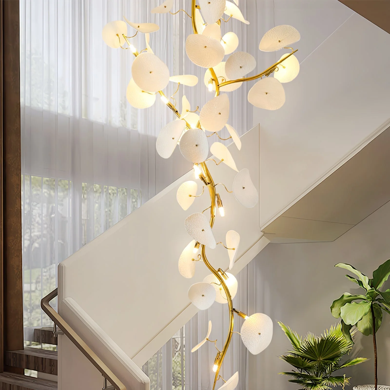 Orthair Branch Ceramic Brass Chandelier - Image 17