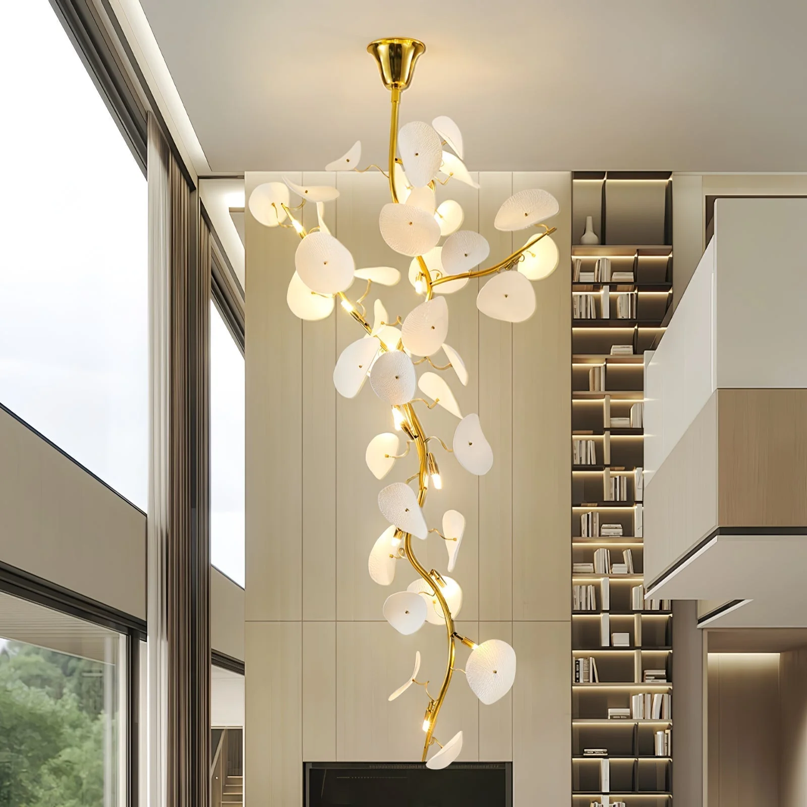 Orthair Branch Ceramic Brass Chandelier - Image 5