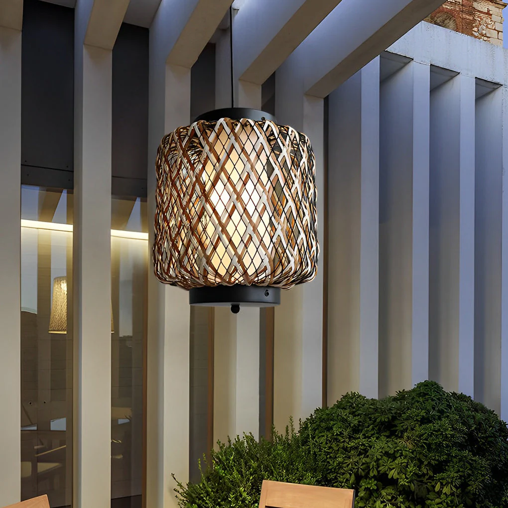 Orvee Rustic Modern Rattan Outdoor Pendants Lights - Image 6