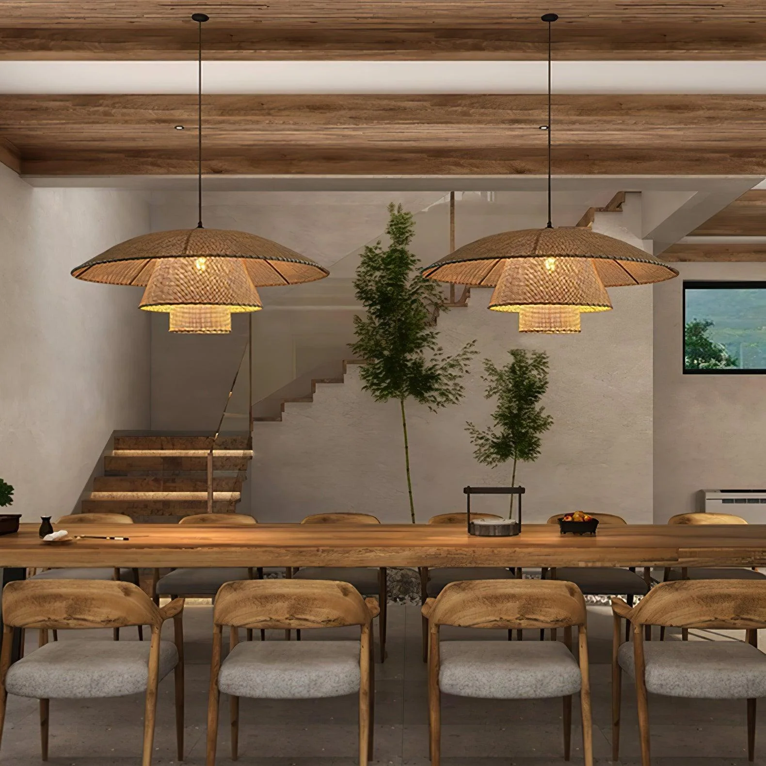 Orvellace Rattan Vintage Pendant Lamp - Image 2