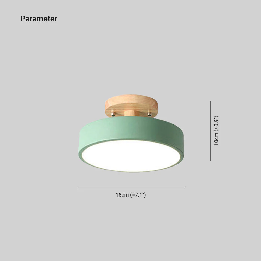 Orya Round LED Flush Mount Ceiling Light Modern Wood Colorful - Image 4