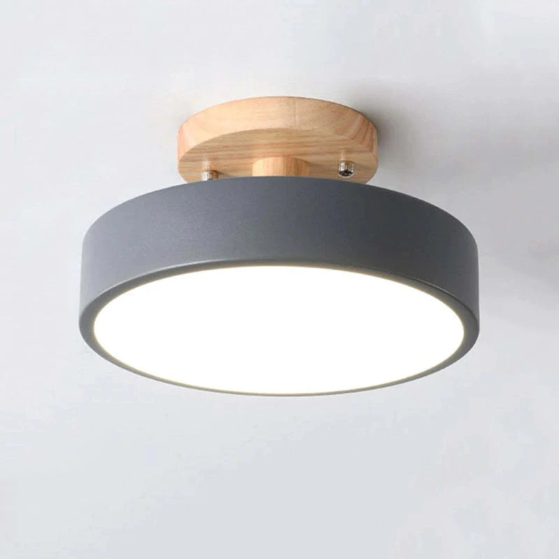 Orya Round LED Flush Mount Ceiling Light Modern Wood Colorful - Image 8