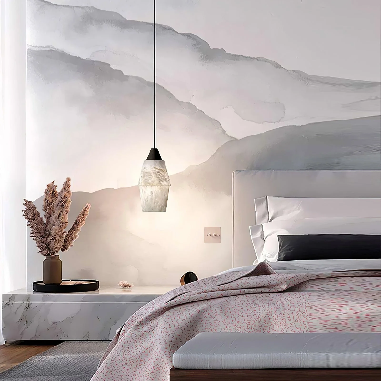 Ostara Brass & Alabaster Pendant Lamp - Image 10