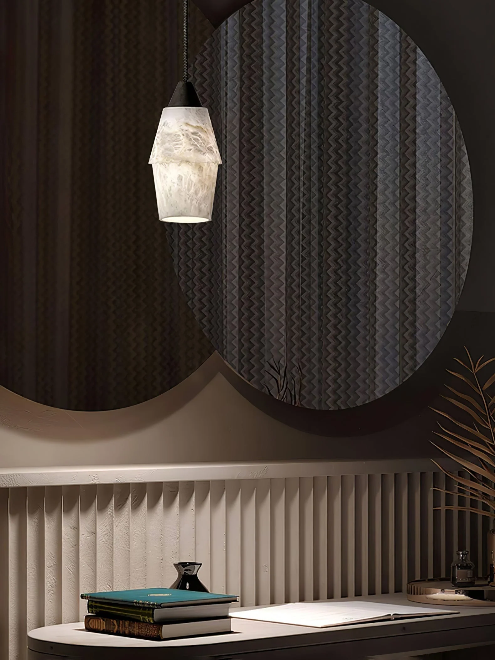 Ostara Brass & Alabaster Pendant Lamp - Image 25