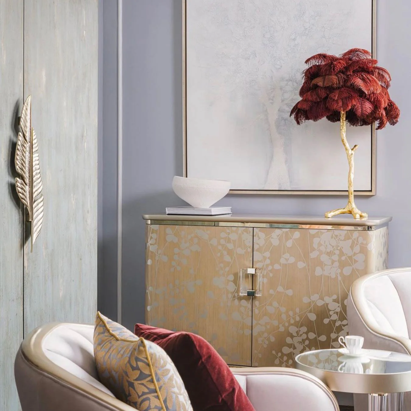 Ostrich Contemporary Feather Table Lamp - Image 18