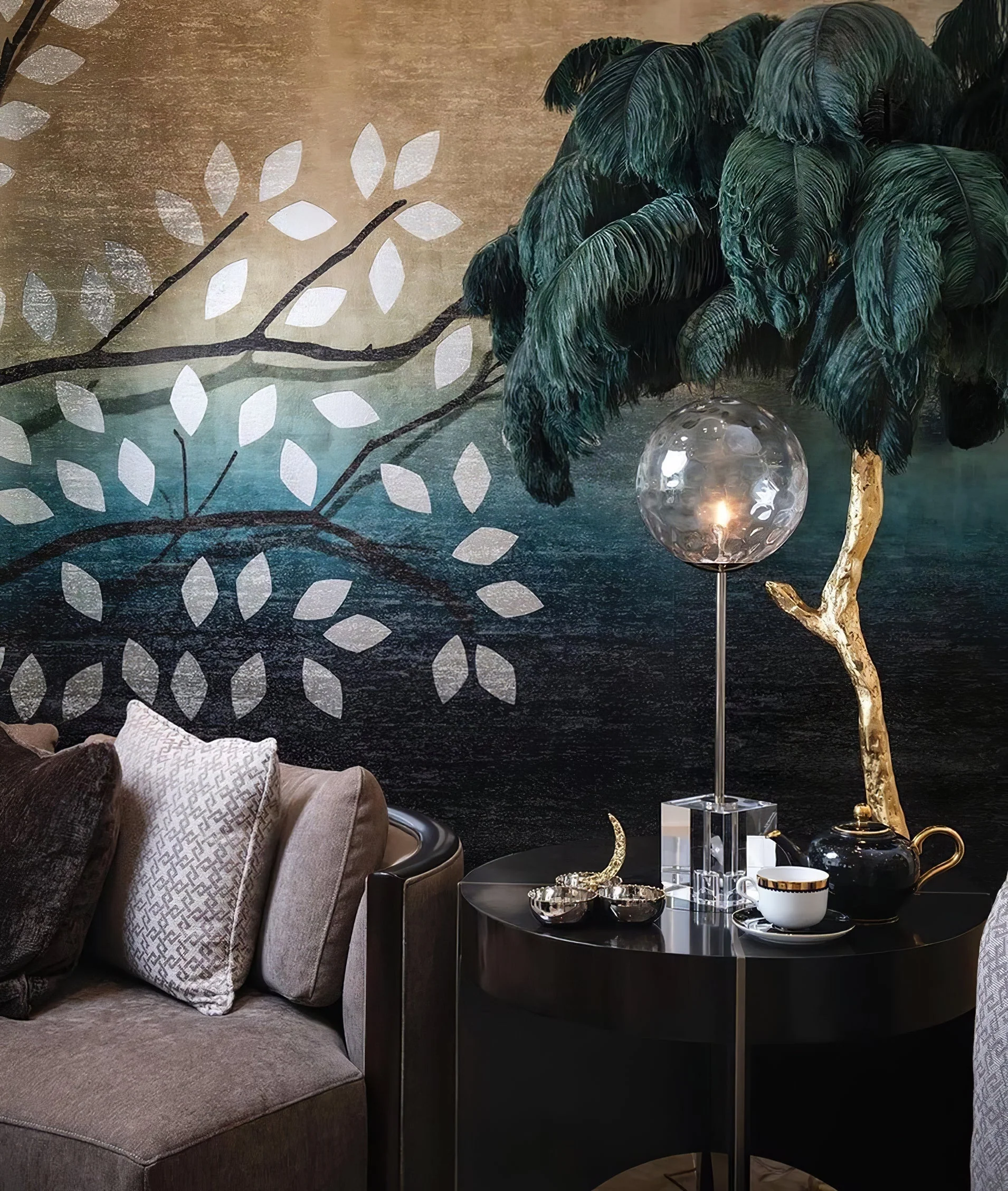Ostrich Contemporary Feather Table Lamp - Image 44