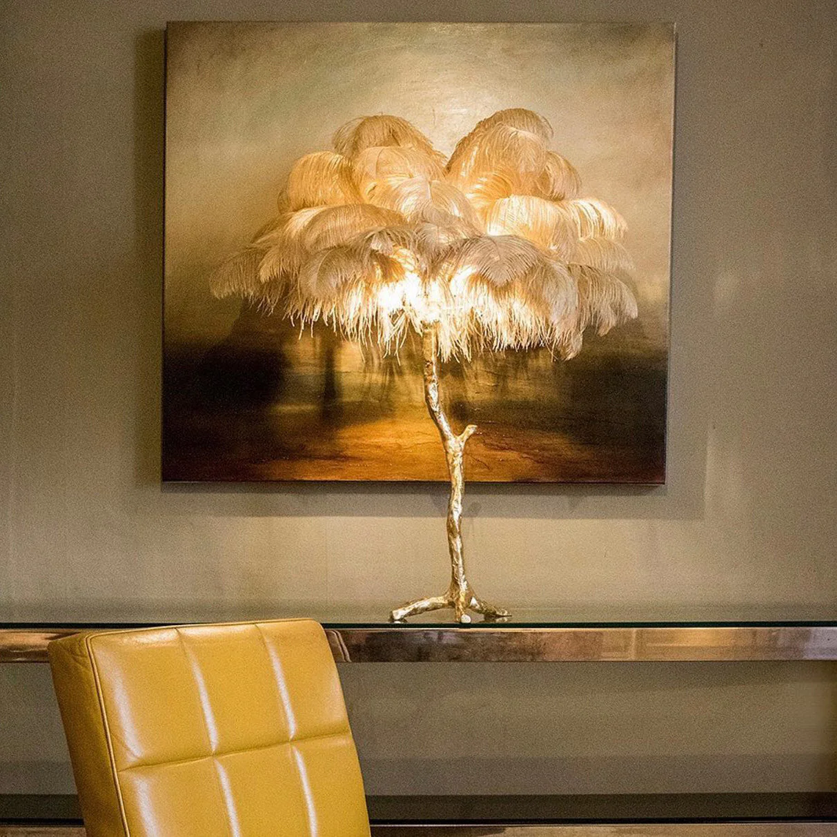 Ostrich Contemporary Feather Table Lamp - Image 7