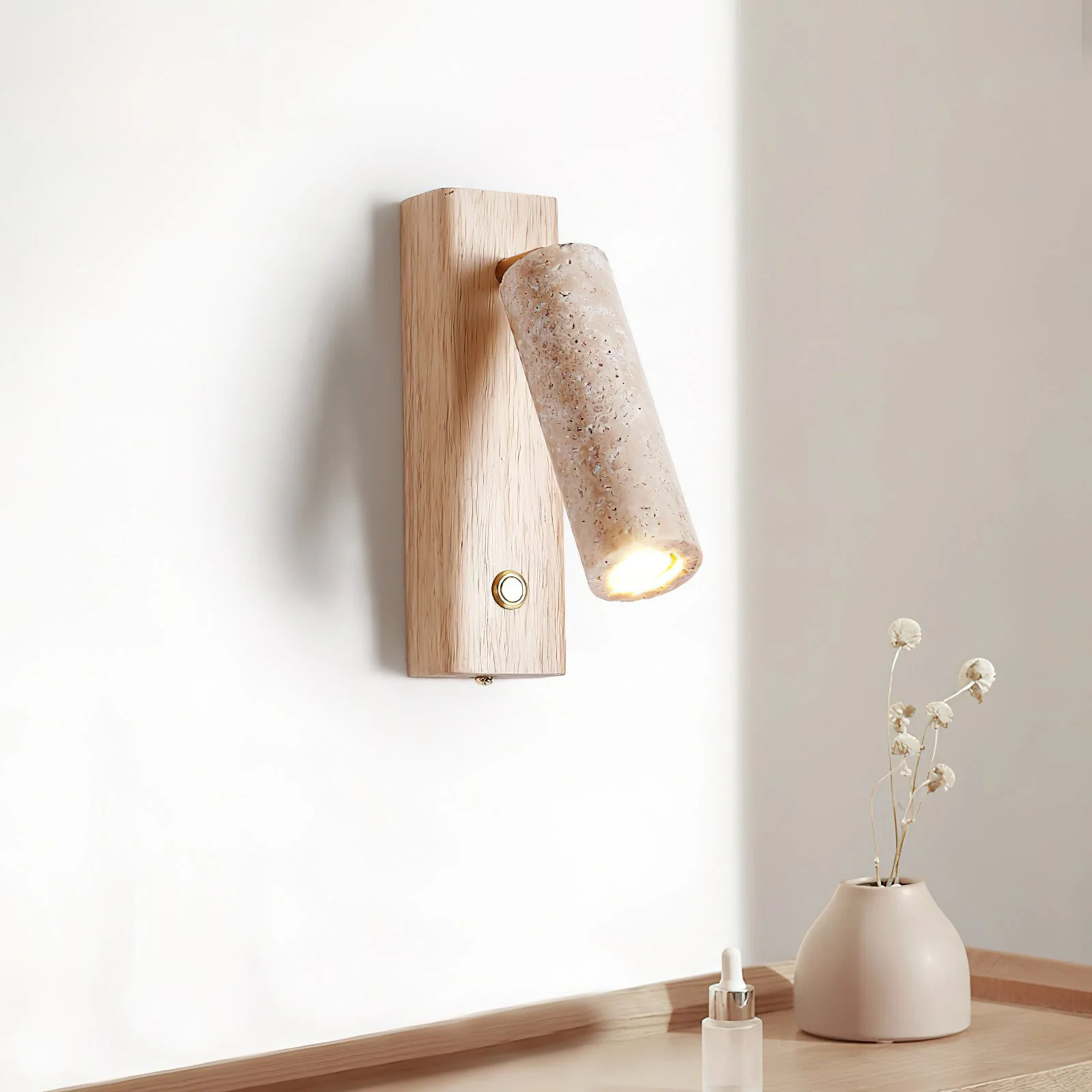 Ouglres Wabi-Sabi Travertine Wall Light - Image 2
