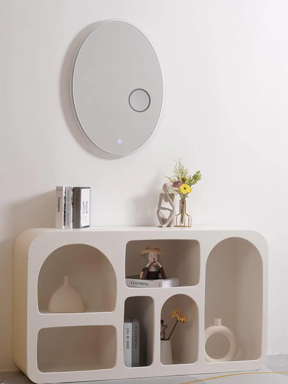 Ovariel Oval Mirror Plastic Wall Light - Image 4