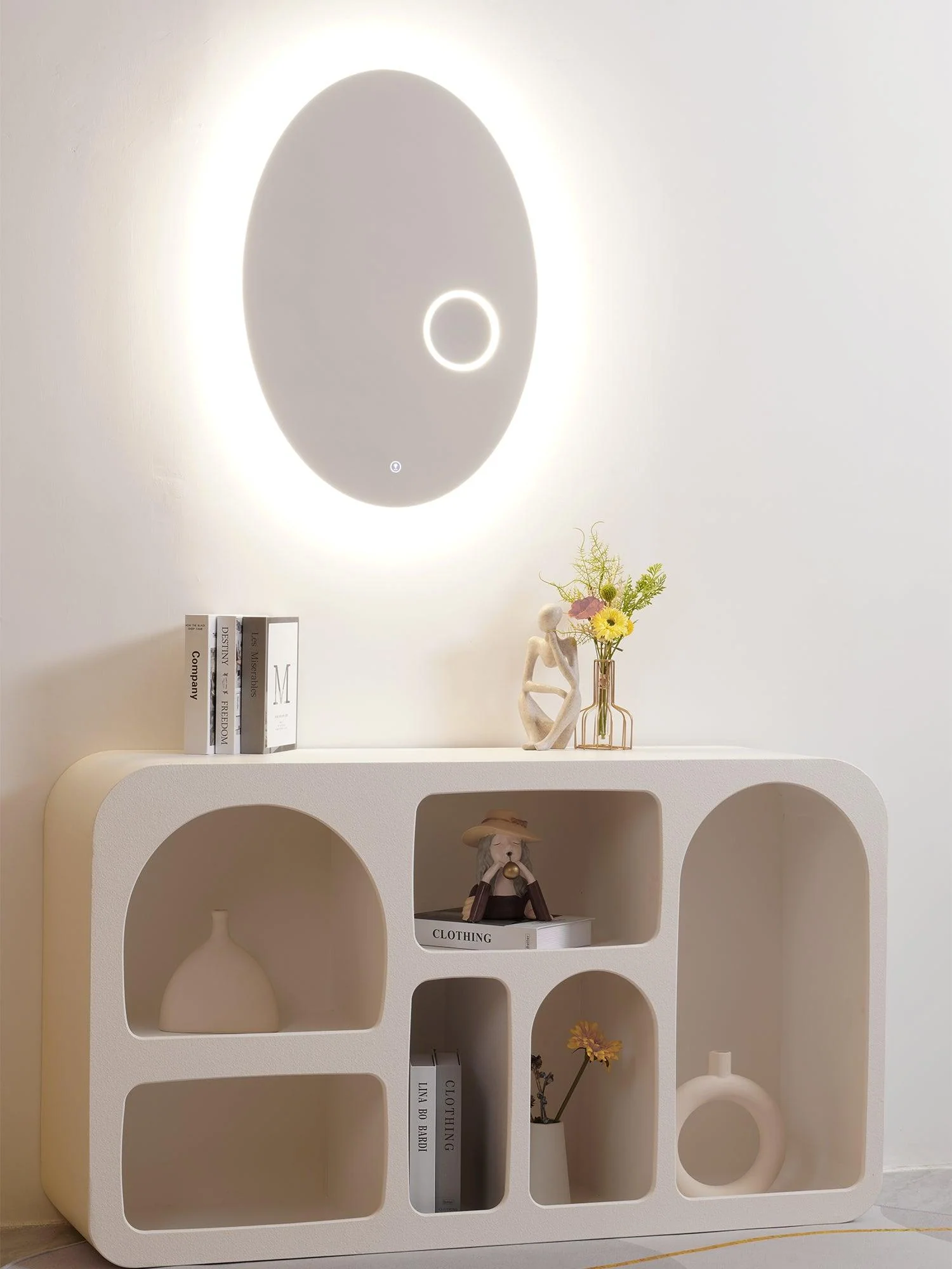 Ovariel Oval Mirror Plastic Wall Light - Image 5