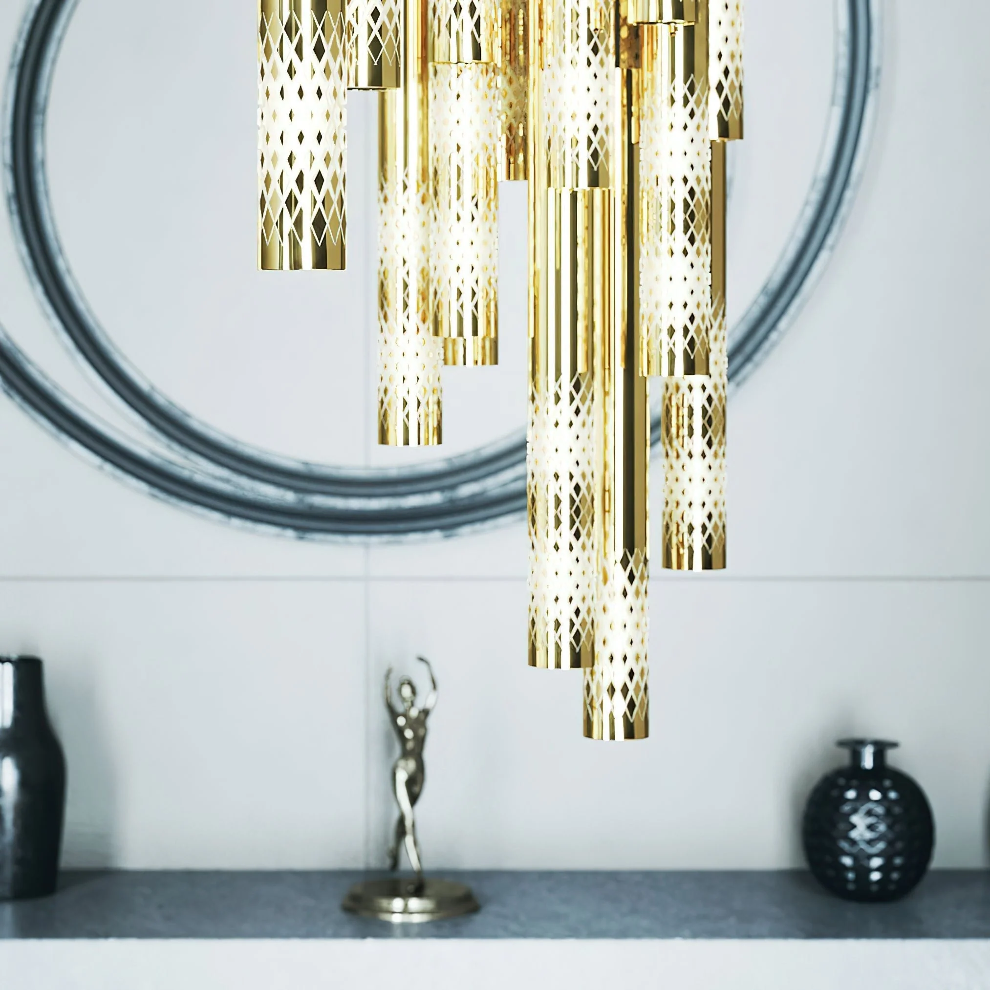 Ovynira Gold Rod Chandelier - Image 12