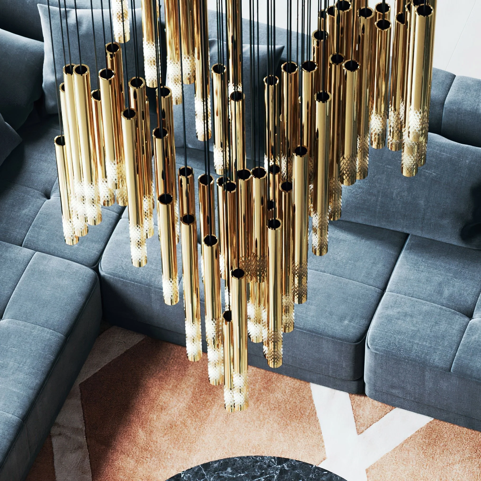 Ovynira Gold Rod Chandelier - Image 16
