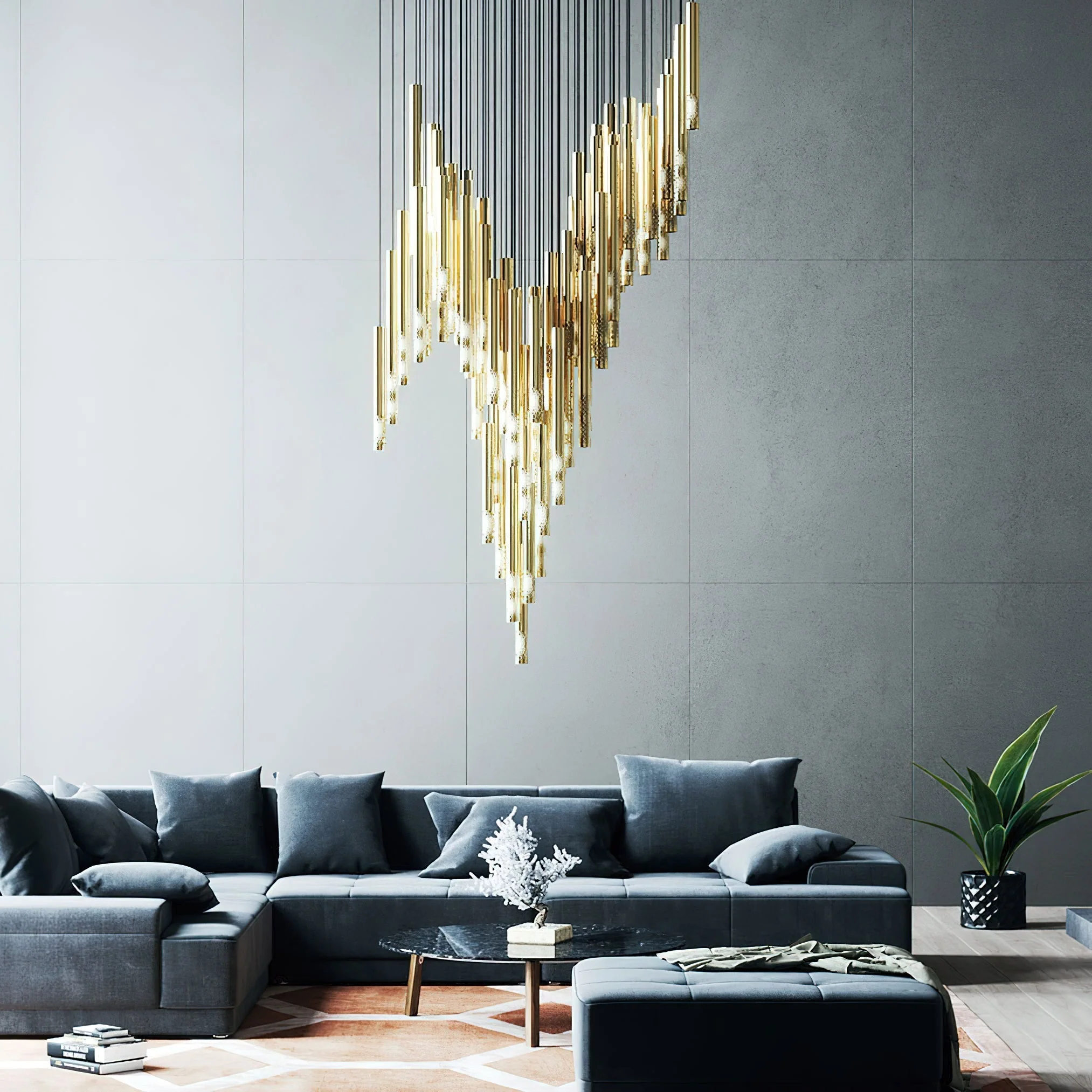 Ovynira Gold Rod Chandelier - Image 4