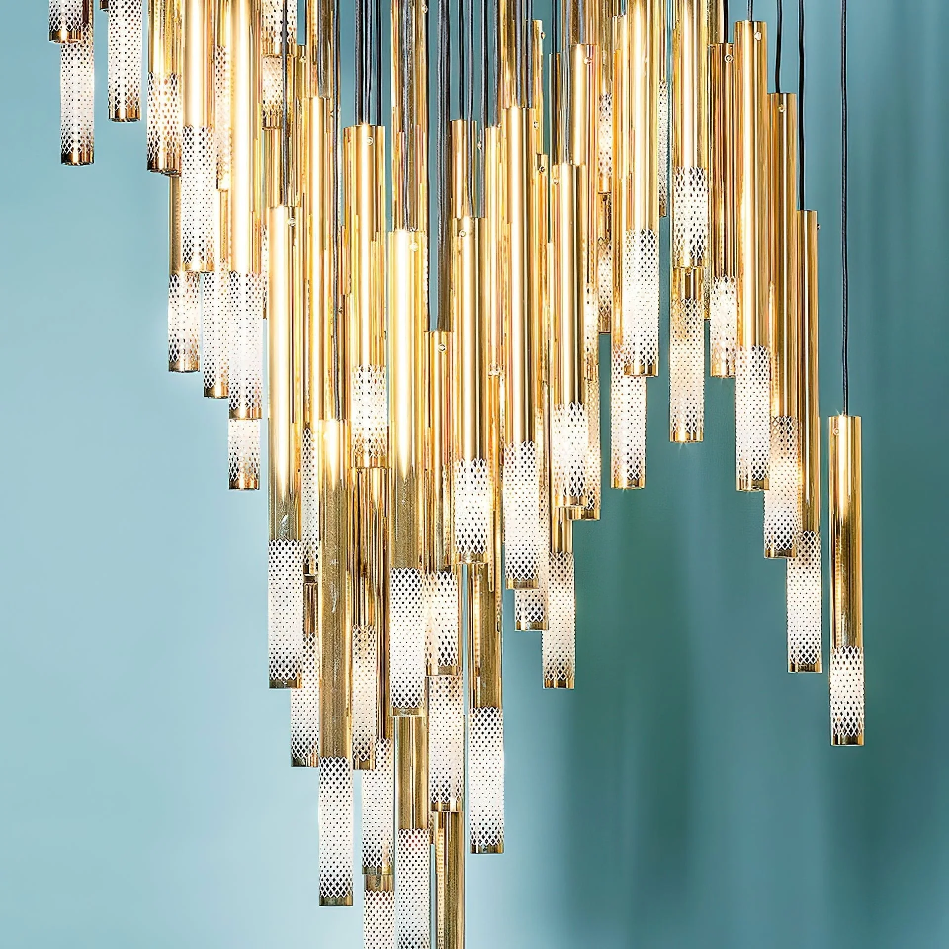 Ovynira Gold Rod Chandelier - Image 40