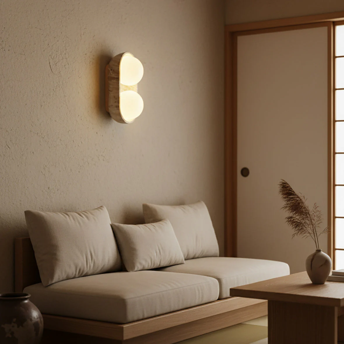 Paola Wabi-Sabi Travertine Wall Light - Image 4
