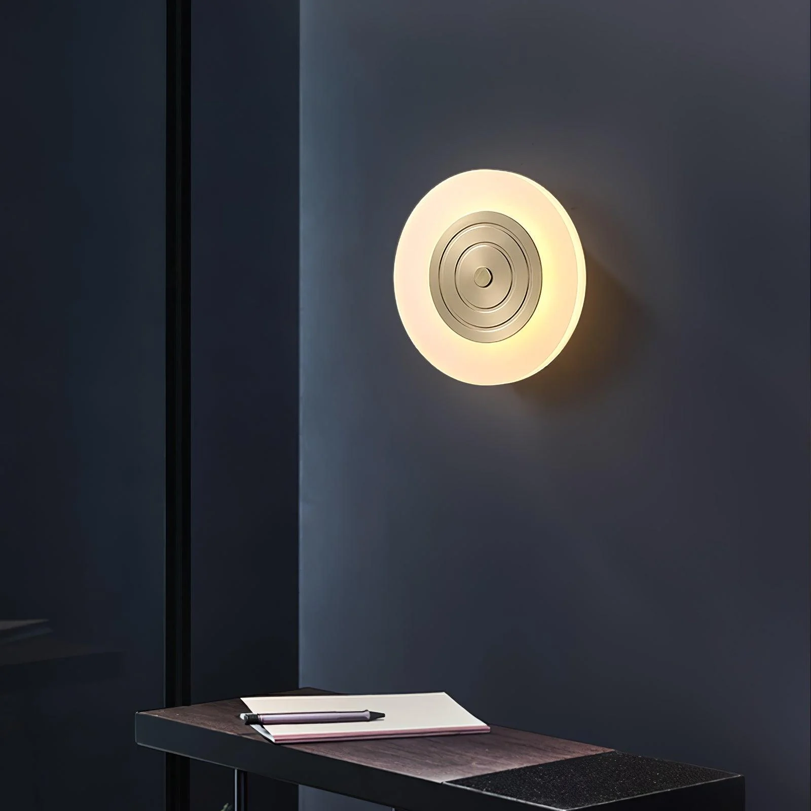 Patricia Round Moon Elegance Brass Wall Lamp - Image 12
