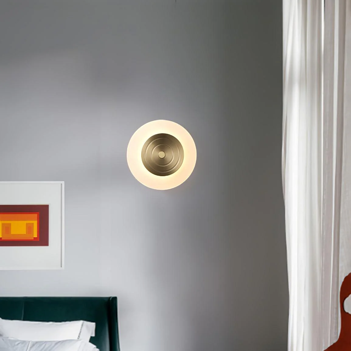 Patricia Round Moon Elegance Brass Wall Lamp - Image 14