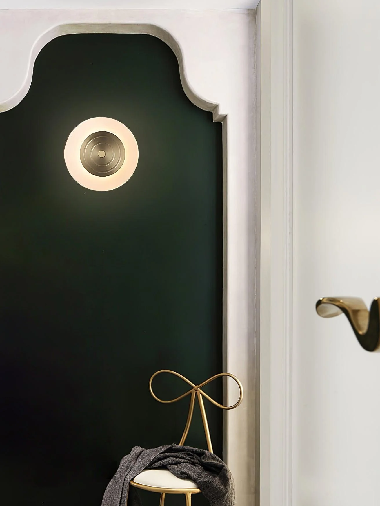 Patricia Round Moon Elegance Brass Wall Lamp - Image 5