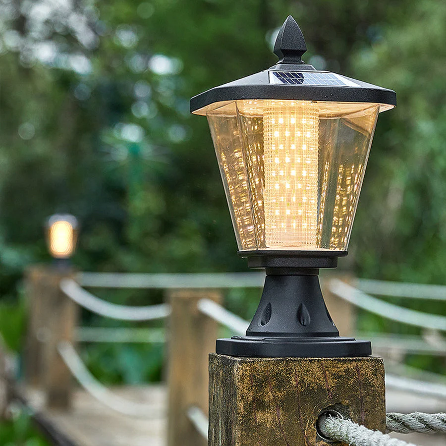 Paxton LED Solar Pyramid Outdoor Pillar Lights - Image 3