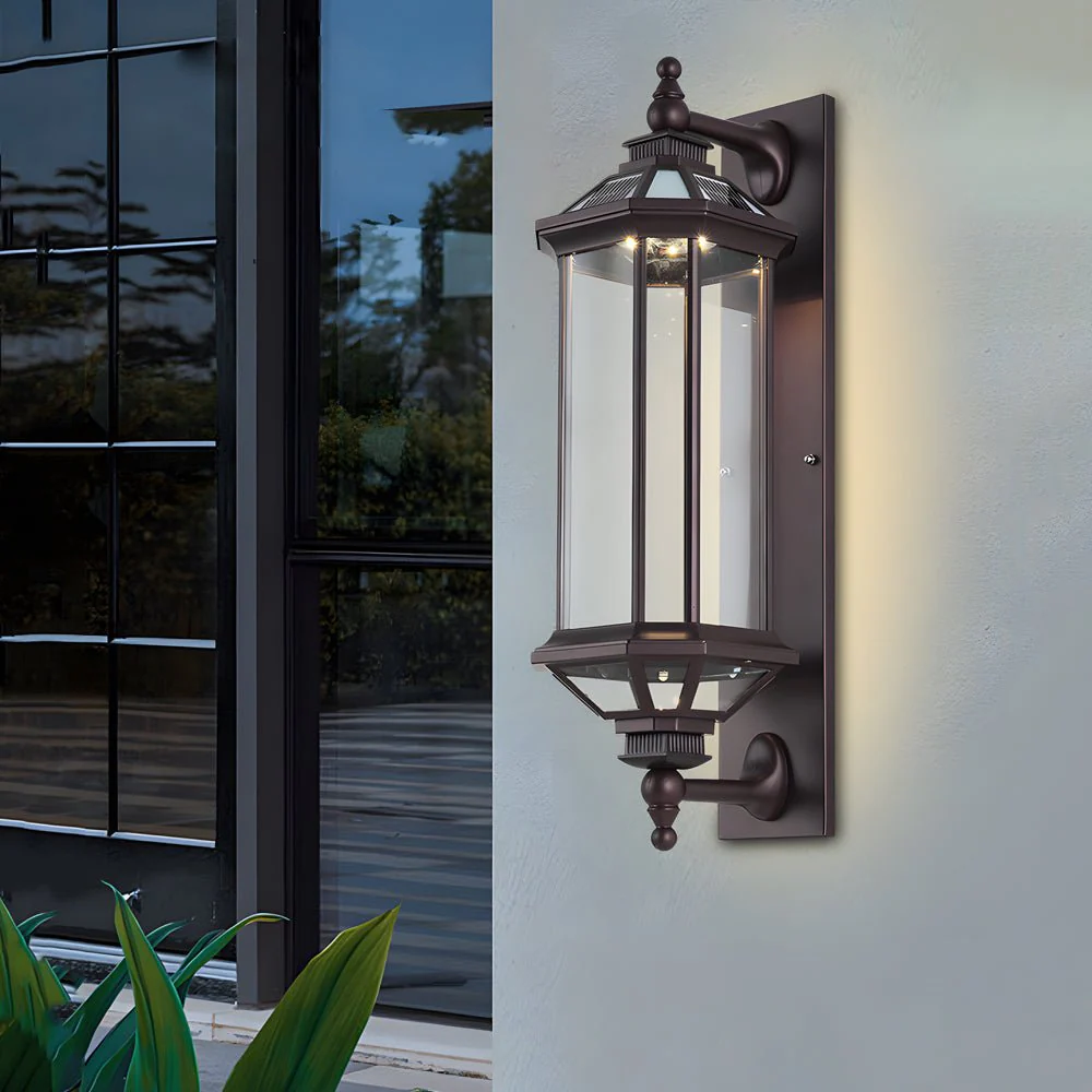Peacemy Retro Ribbed Solar Glass Outdoor Wall Light - Image 4