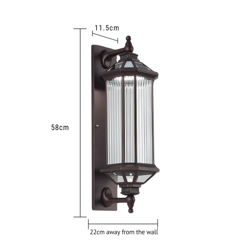 Peacemy Retro Ribbed Solar Glass Outdoor Wall Light - Image 5