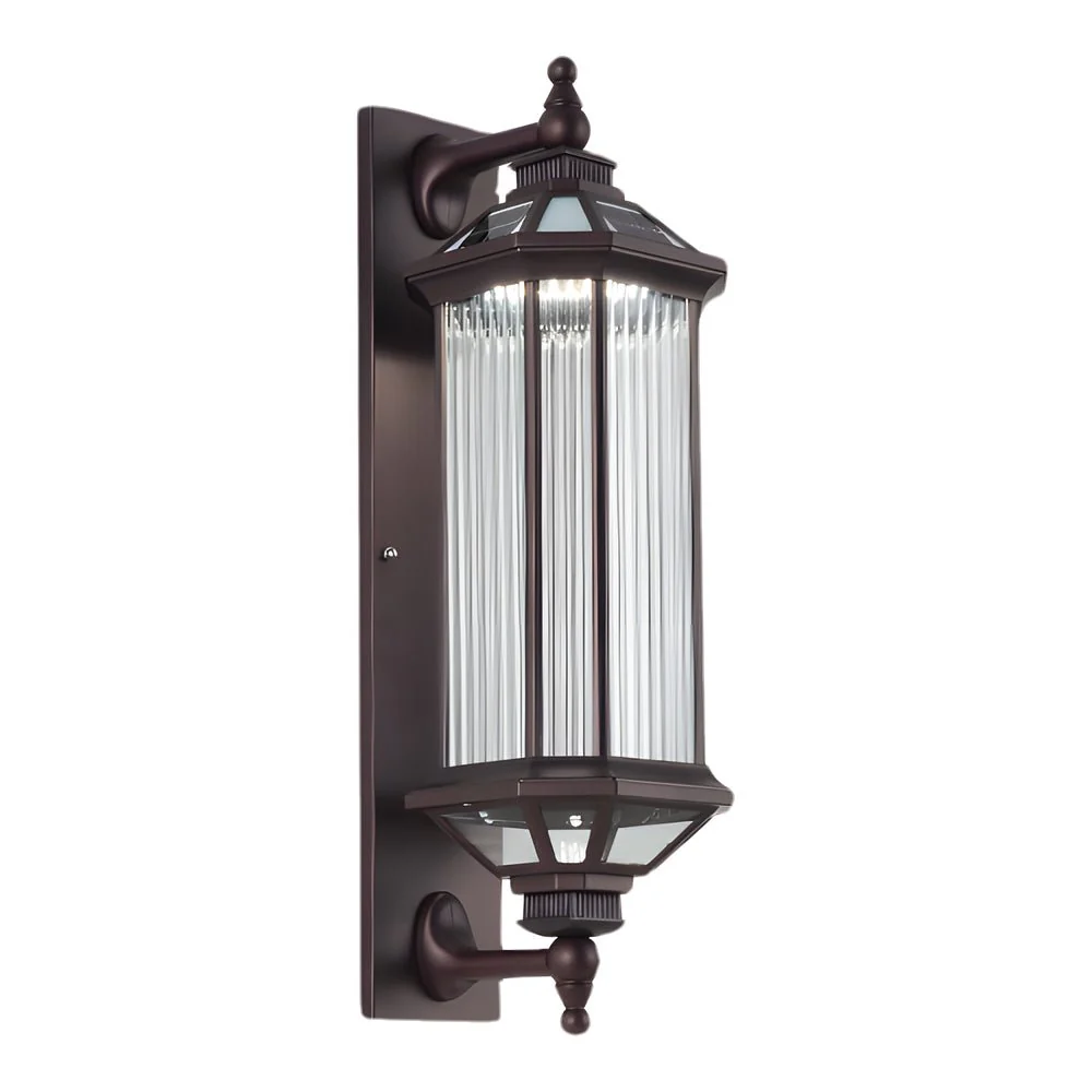 Peacemy Retro Ribbed Solar Glass Outdoor Wall Light - Image 7