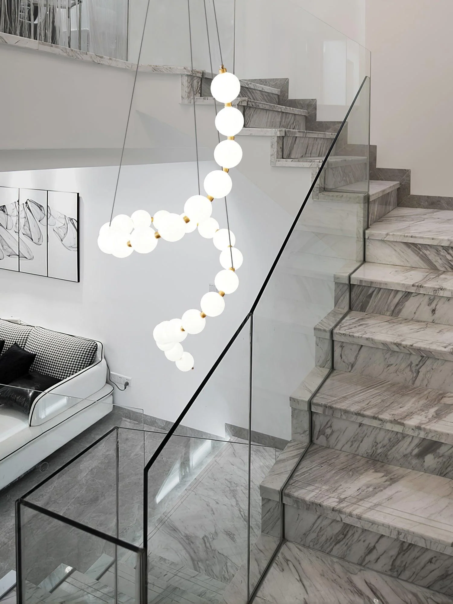Pearl Modernl Glass Chandelier - Image 15