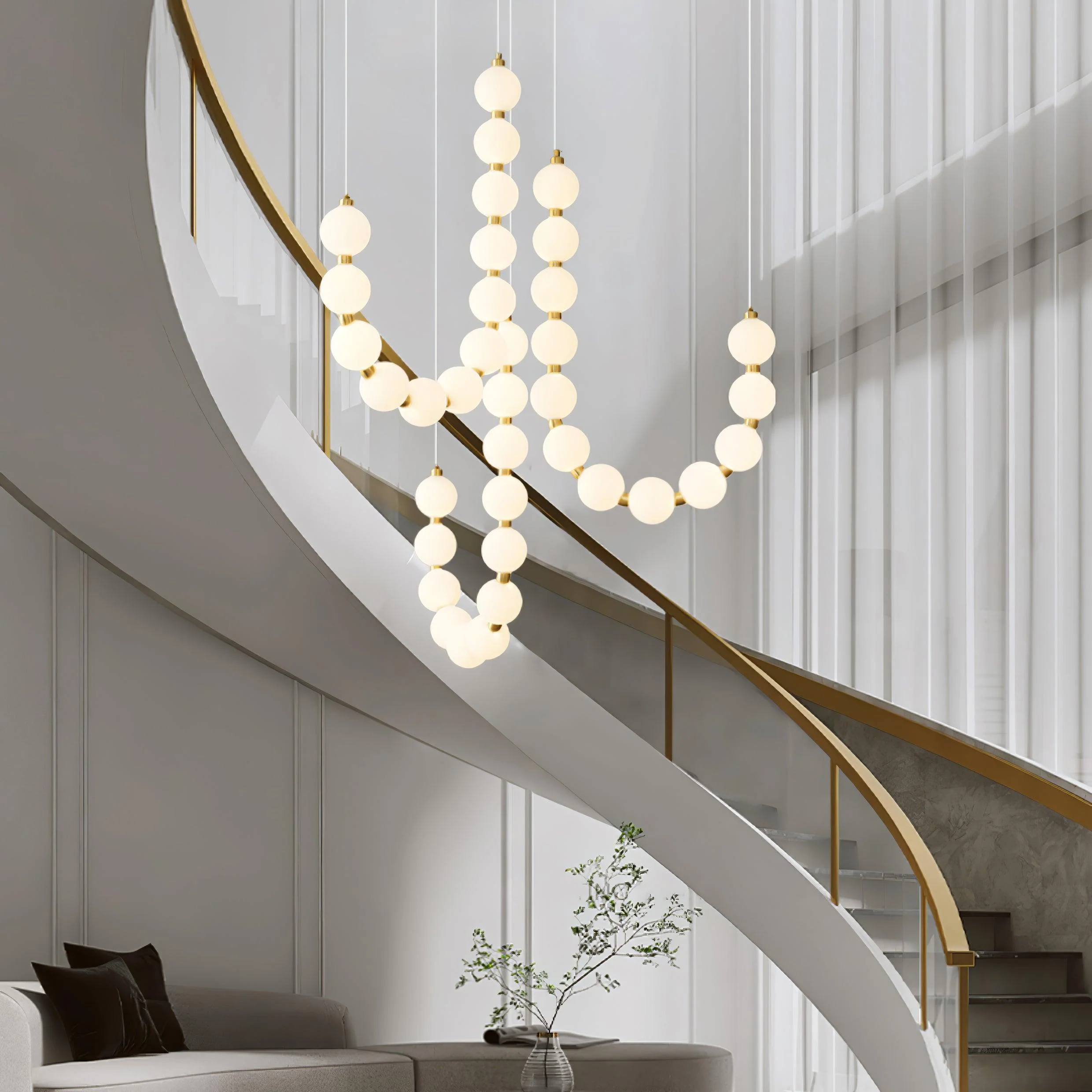 Pearl Modernl Glass Chandelier - Image 16