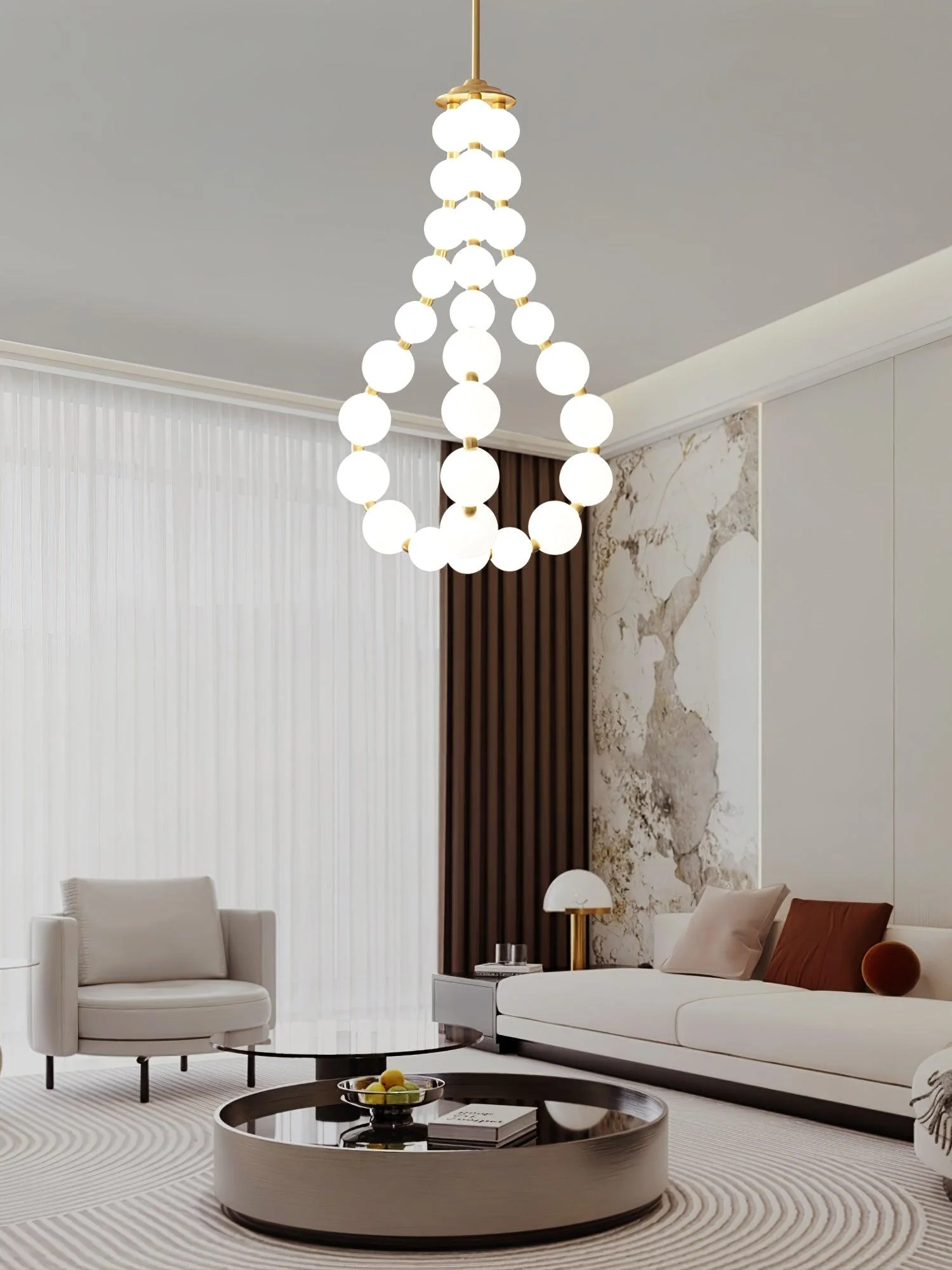 Pearl Modernl Glass Chandelier - Image 20