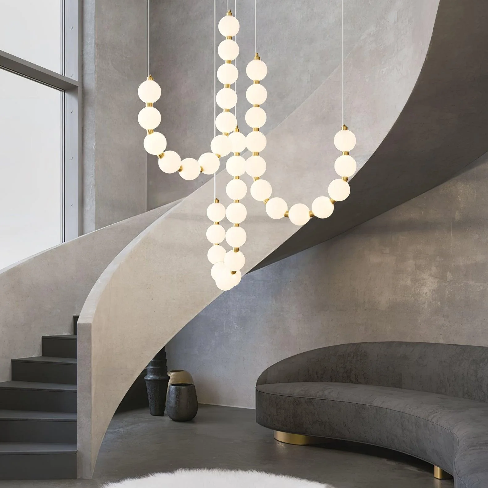 Pearl Modernl Glass Chandelier - Image 4