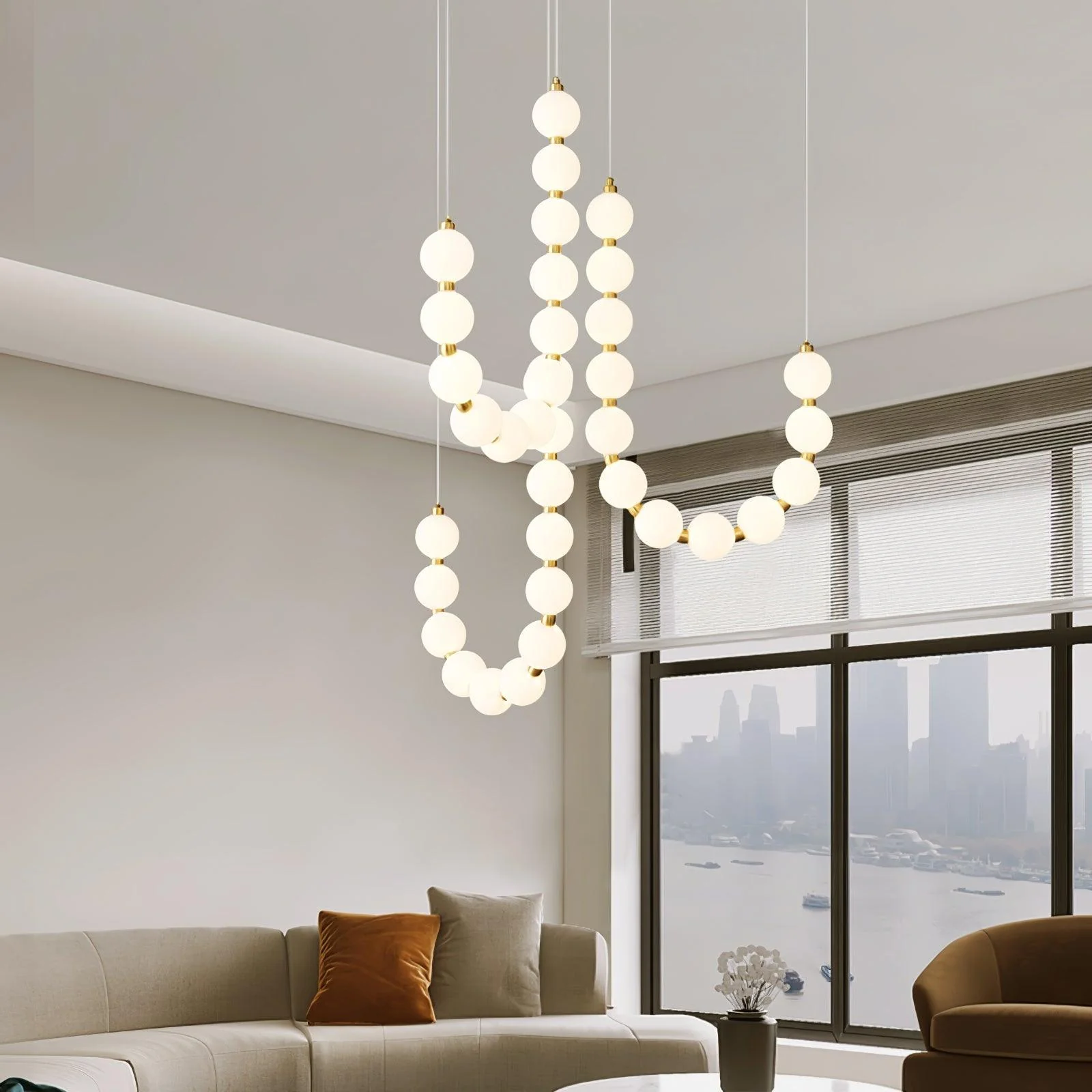 Pearl Modernl Glass Chandelier - Image 40