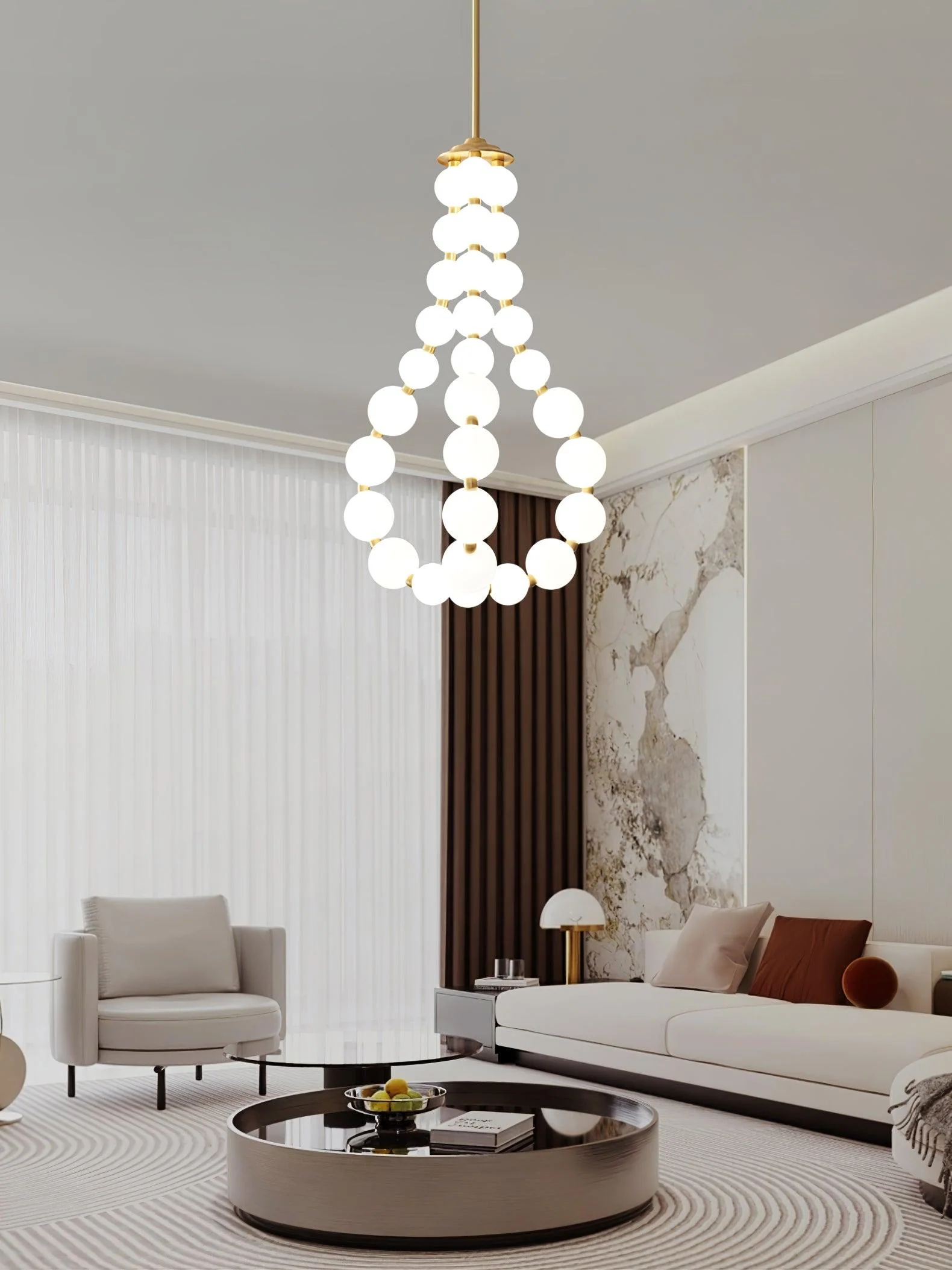 Pearl Modernl Glass Chandelier - Image 64
