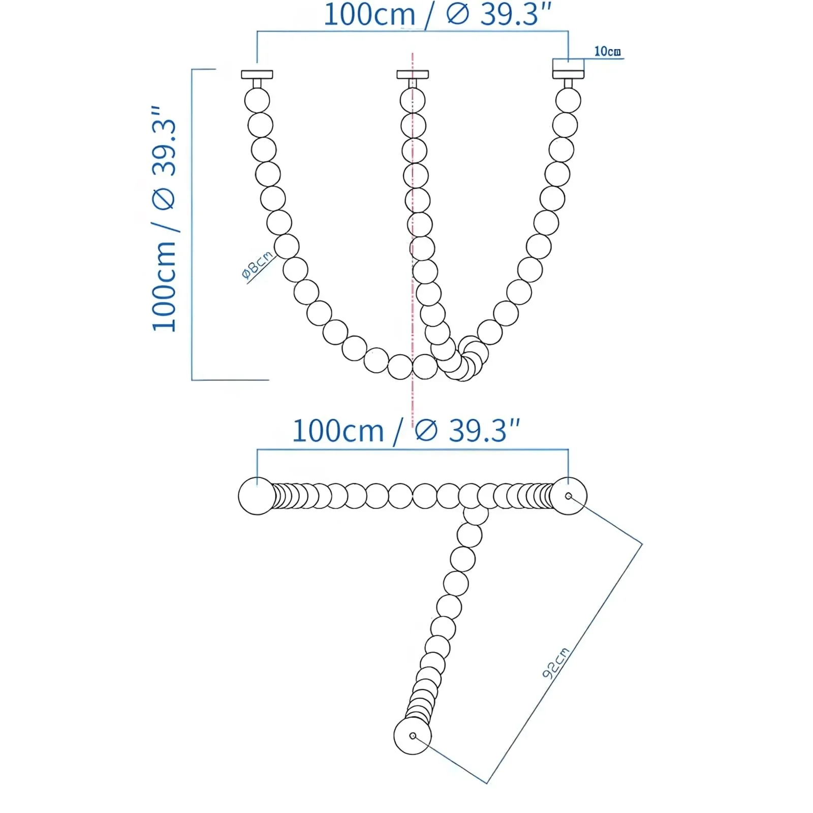 PearlCascade Glass Bead Chandelier - Image 11