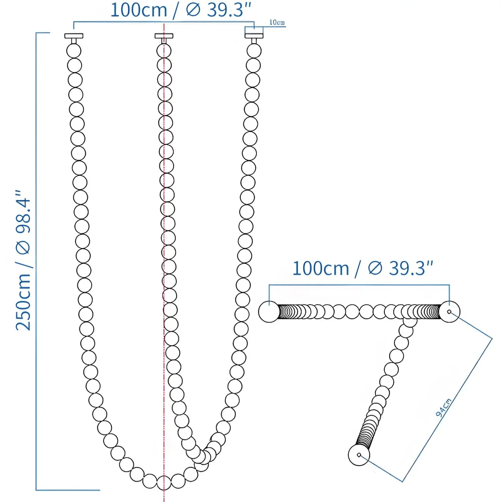 PearlCascade Glass Bead Chandelier - Image 15