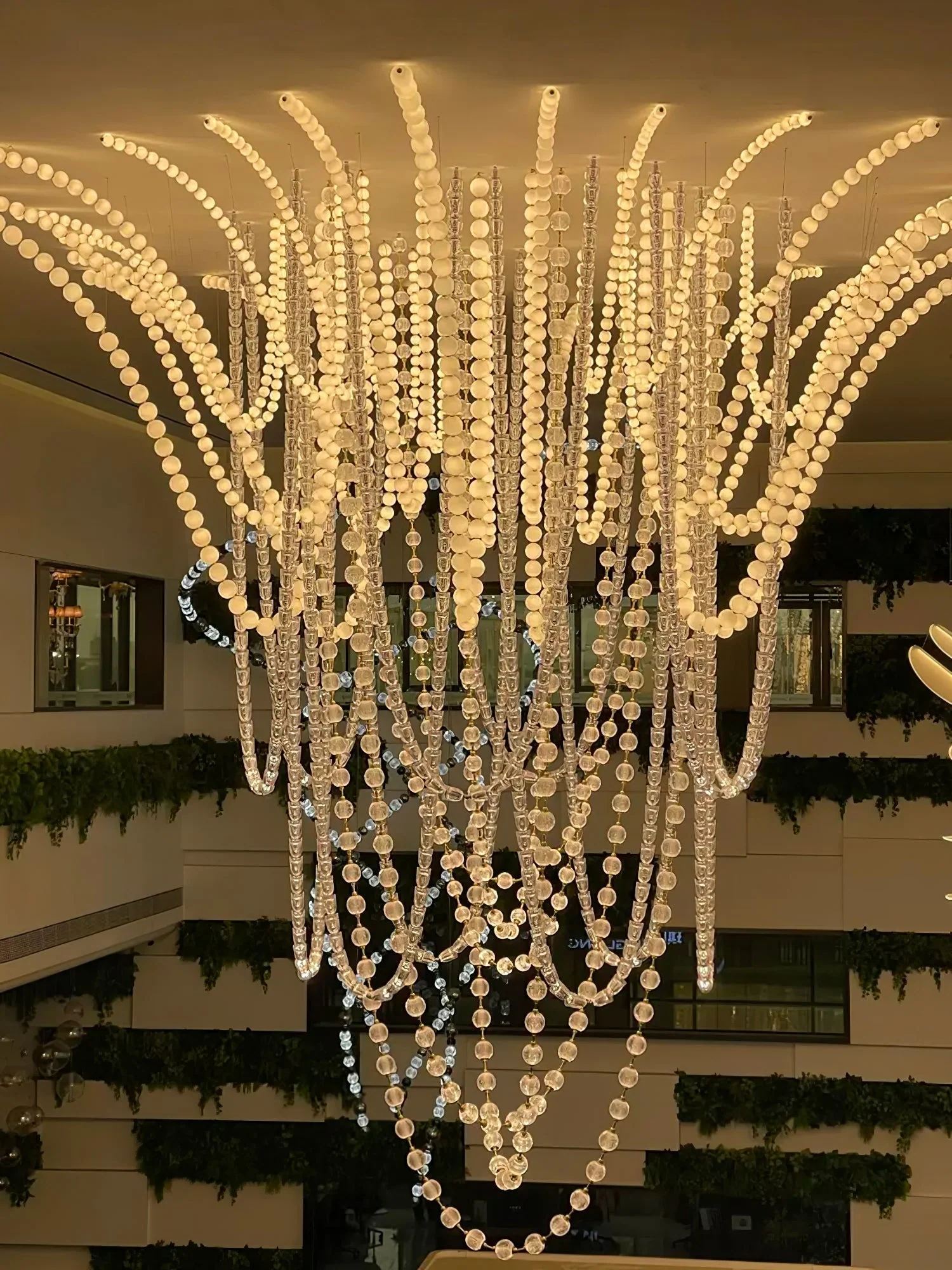 PearlCascade Glass Bead Chandelier - Image 16