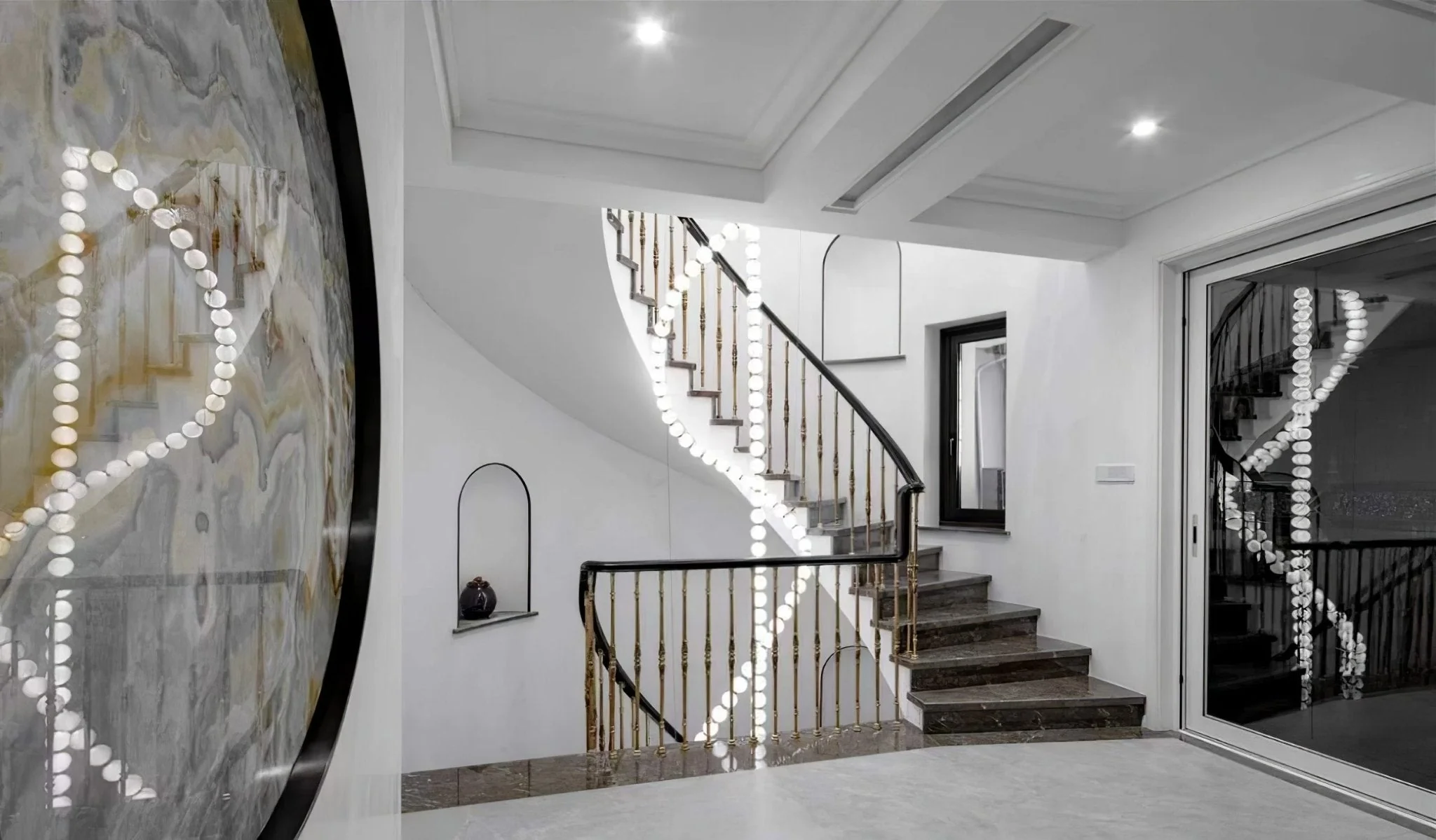 PearlCascade Glass Bead Chandelier - Image 21