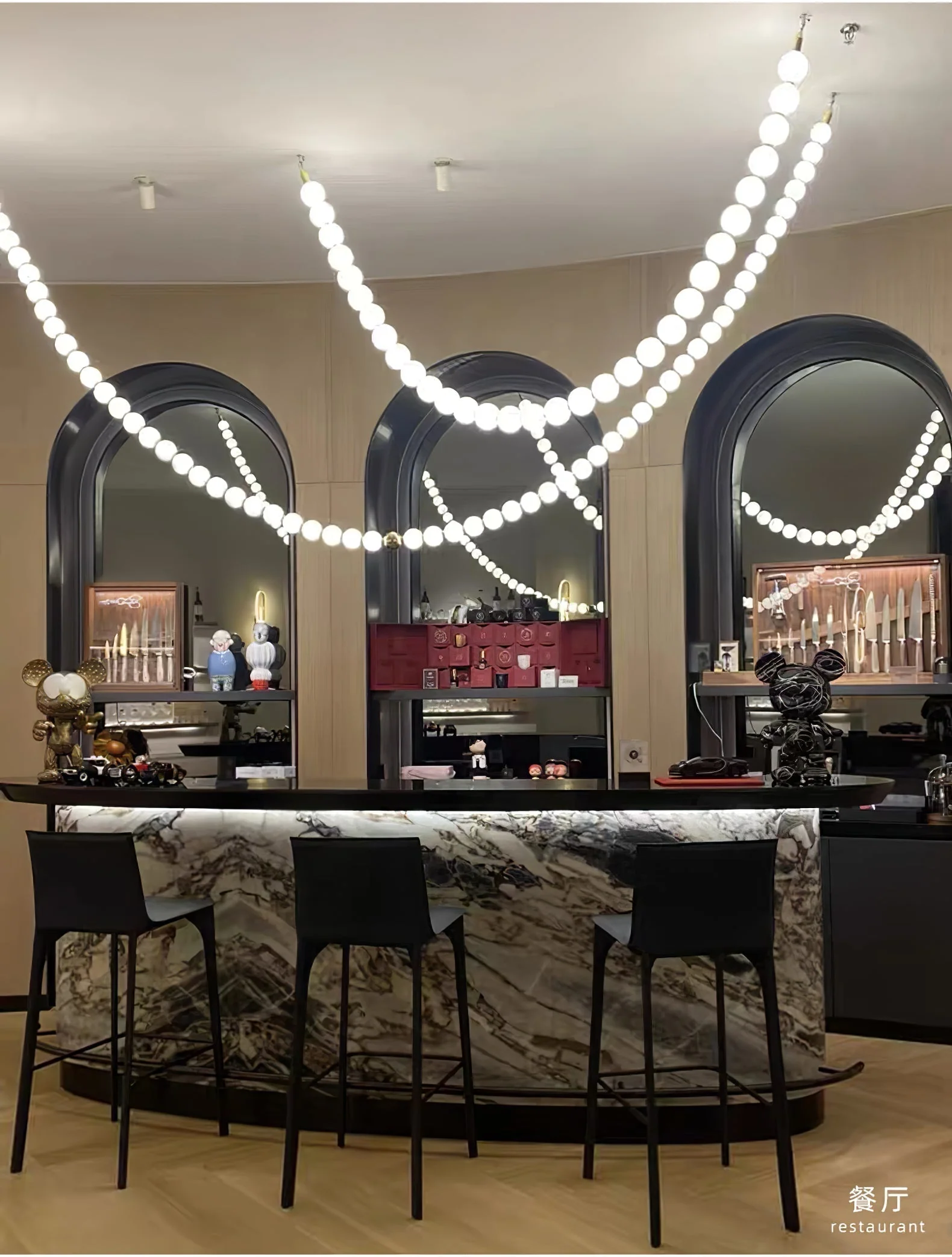 PearlCascade Glass Bead Chandelier - Image 24