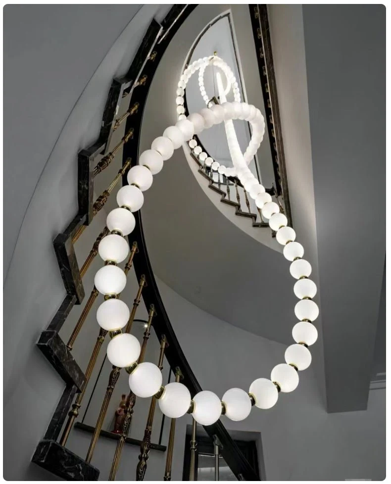 PearlCascade Glass Bead Chandelier - Image 28